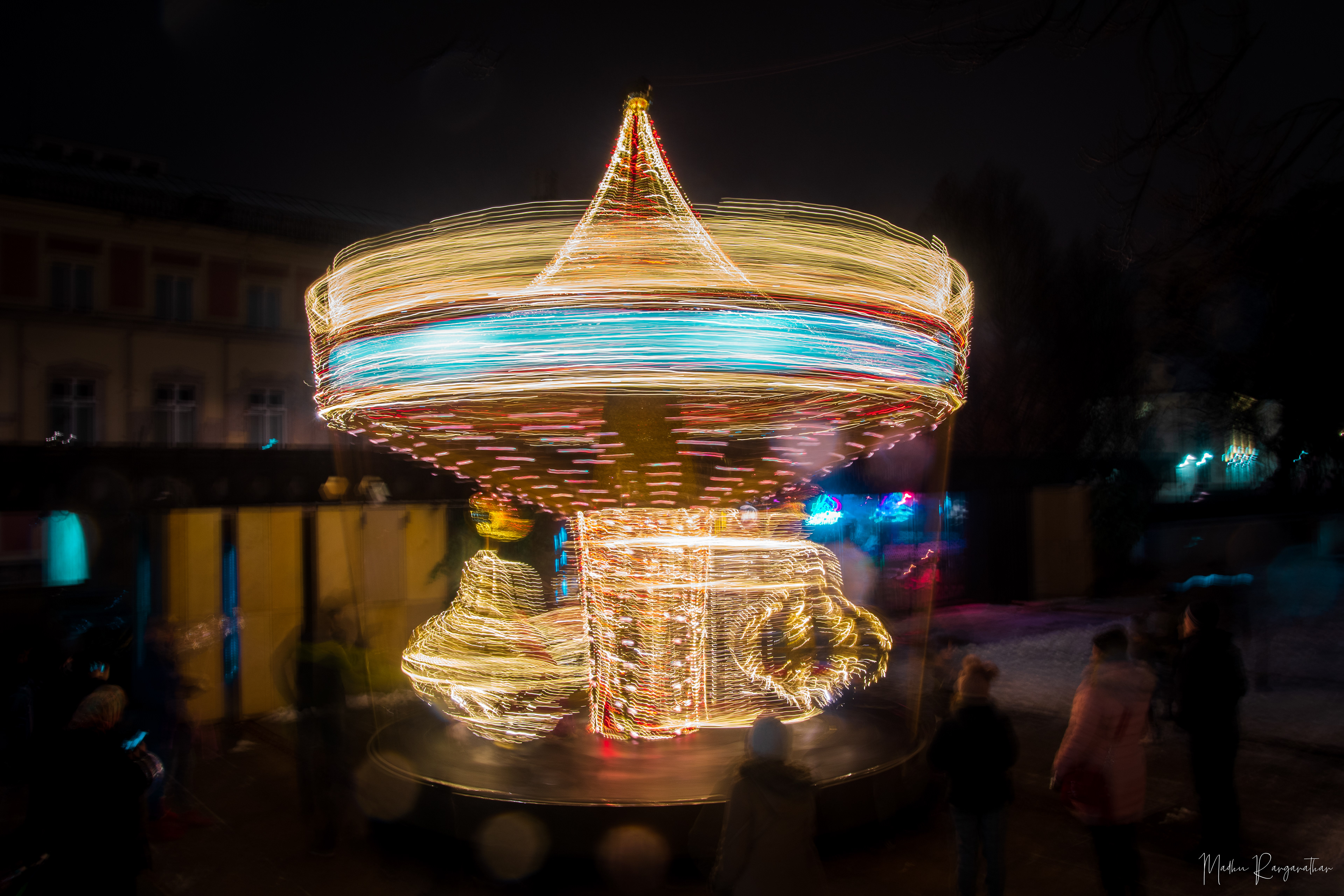 long exposure of a carousel, Warsaw Poland