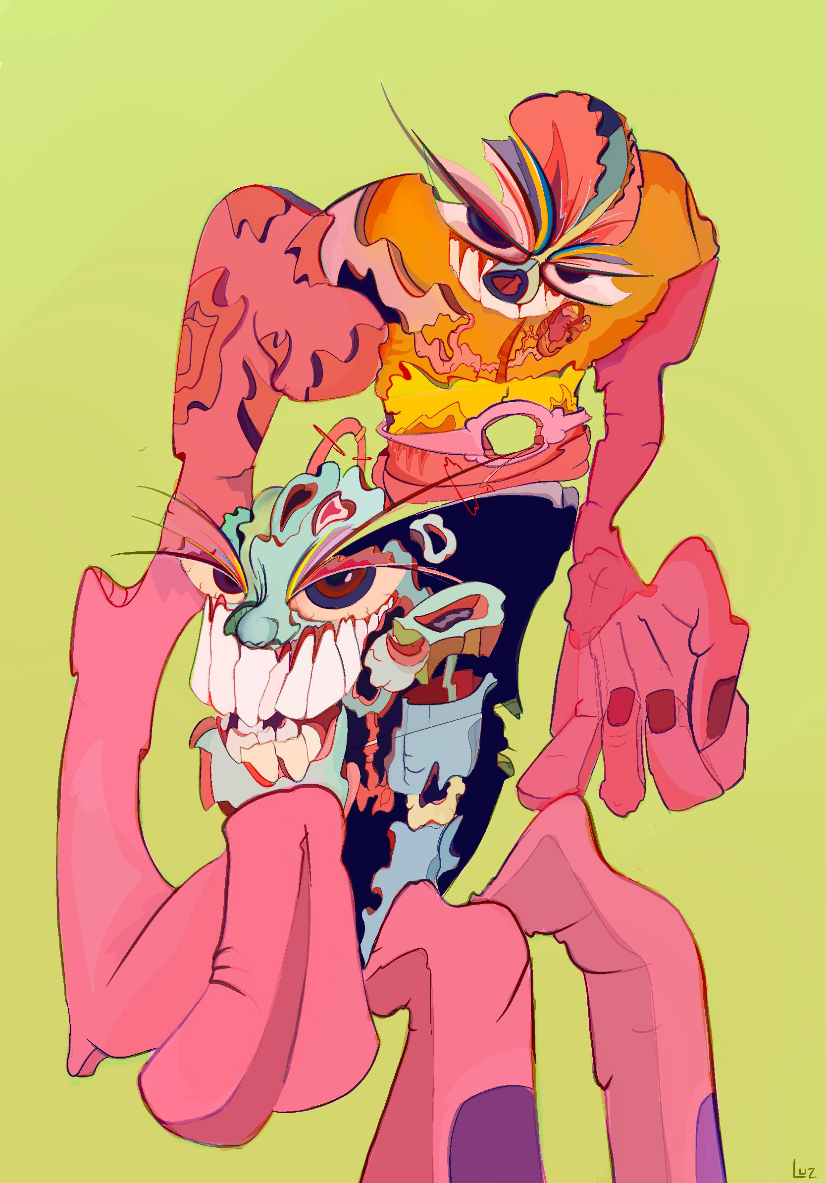 "Twin Flamez" by LUZ, done in Procreate