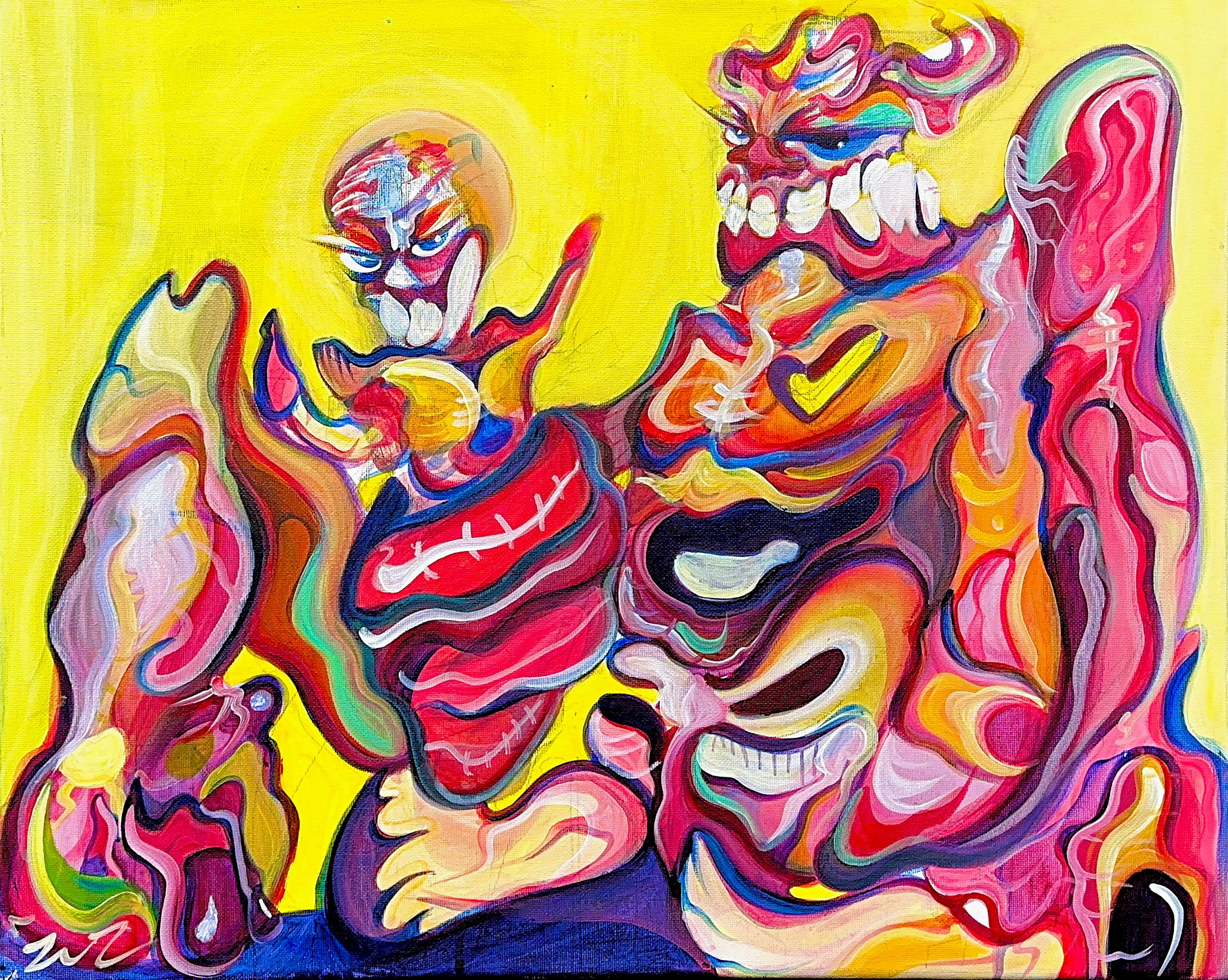 "Madonna & Child" 11 x 14, Acrylic on Canvas. 2023
