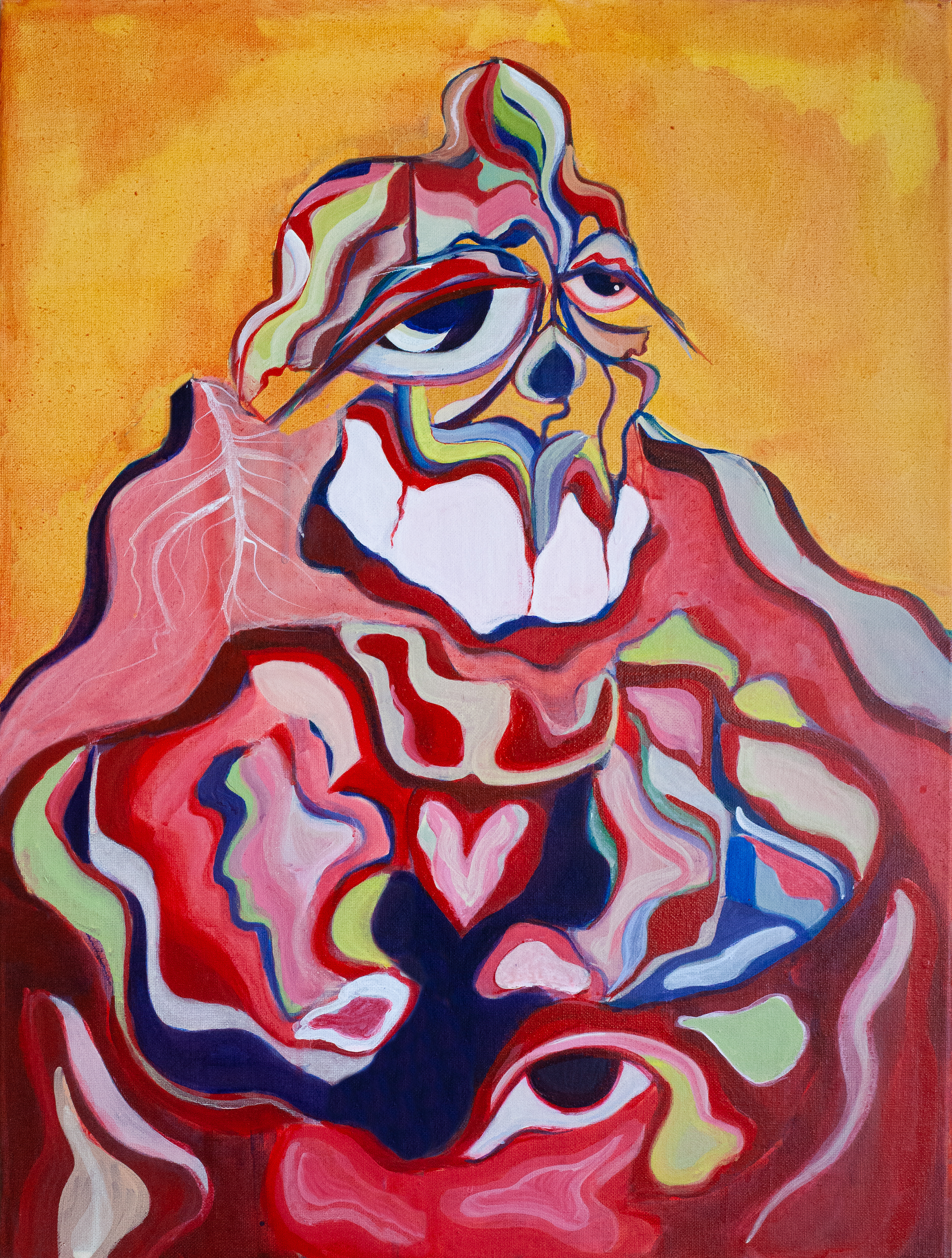 (SOLD) "Heart Shattered" 18x24 in , Acrylic on Canvas