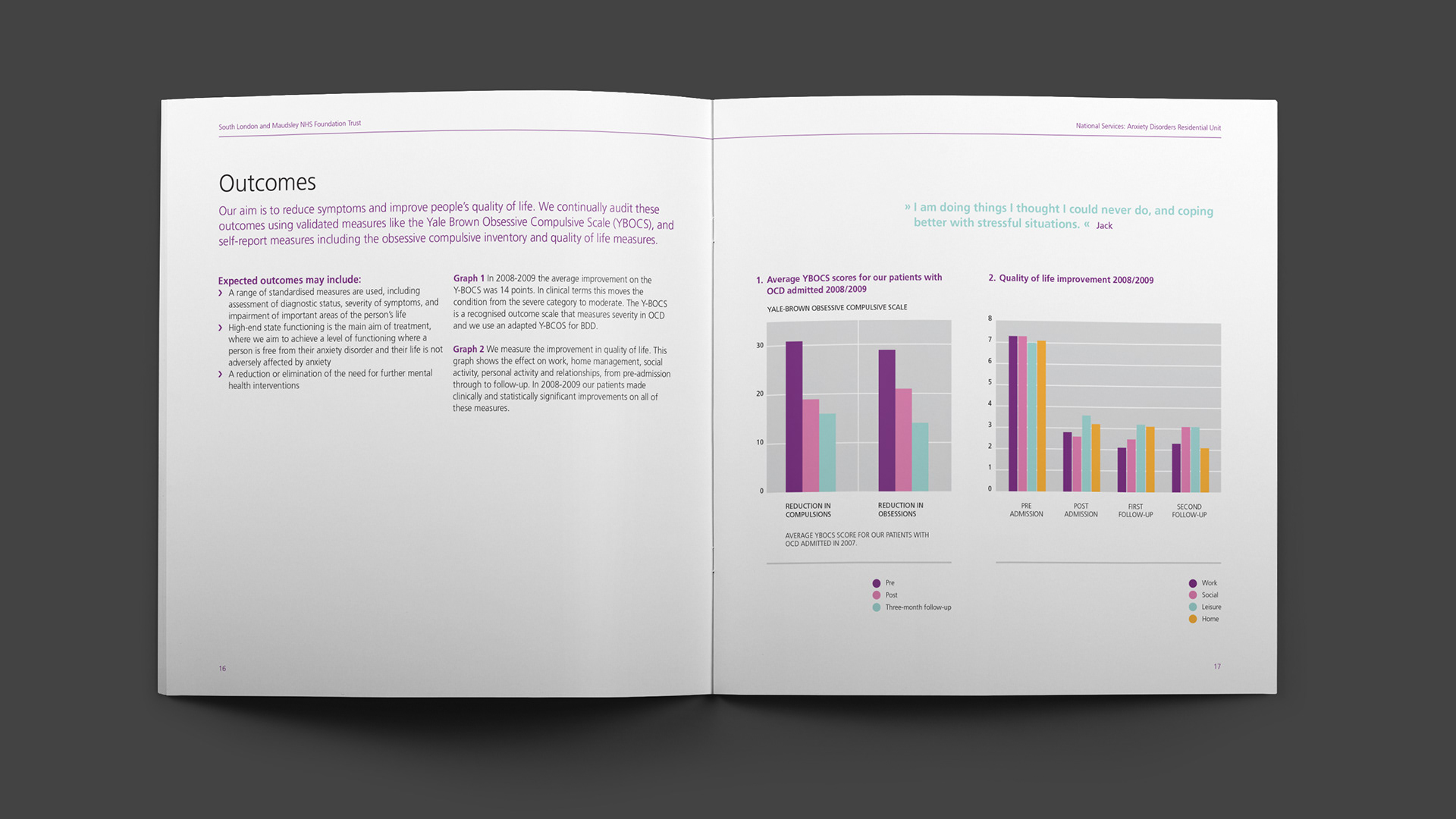South London & Maudsley NHS Foundation Trust National Services brochure spread