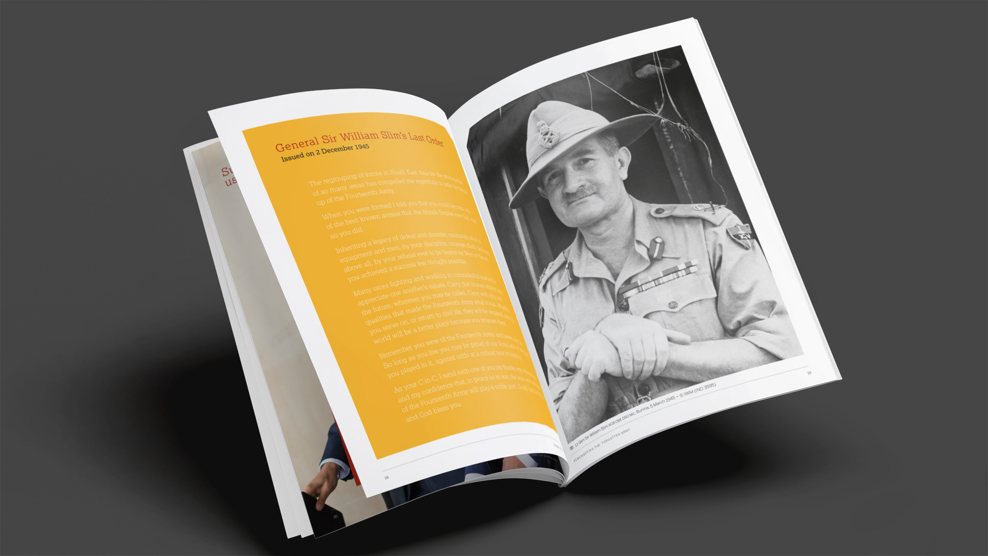 Inside spread of the Burma Star Memorial Fund Scholarship Appeal brochure titled 'Remembering the Forgotten Army'.