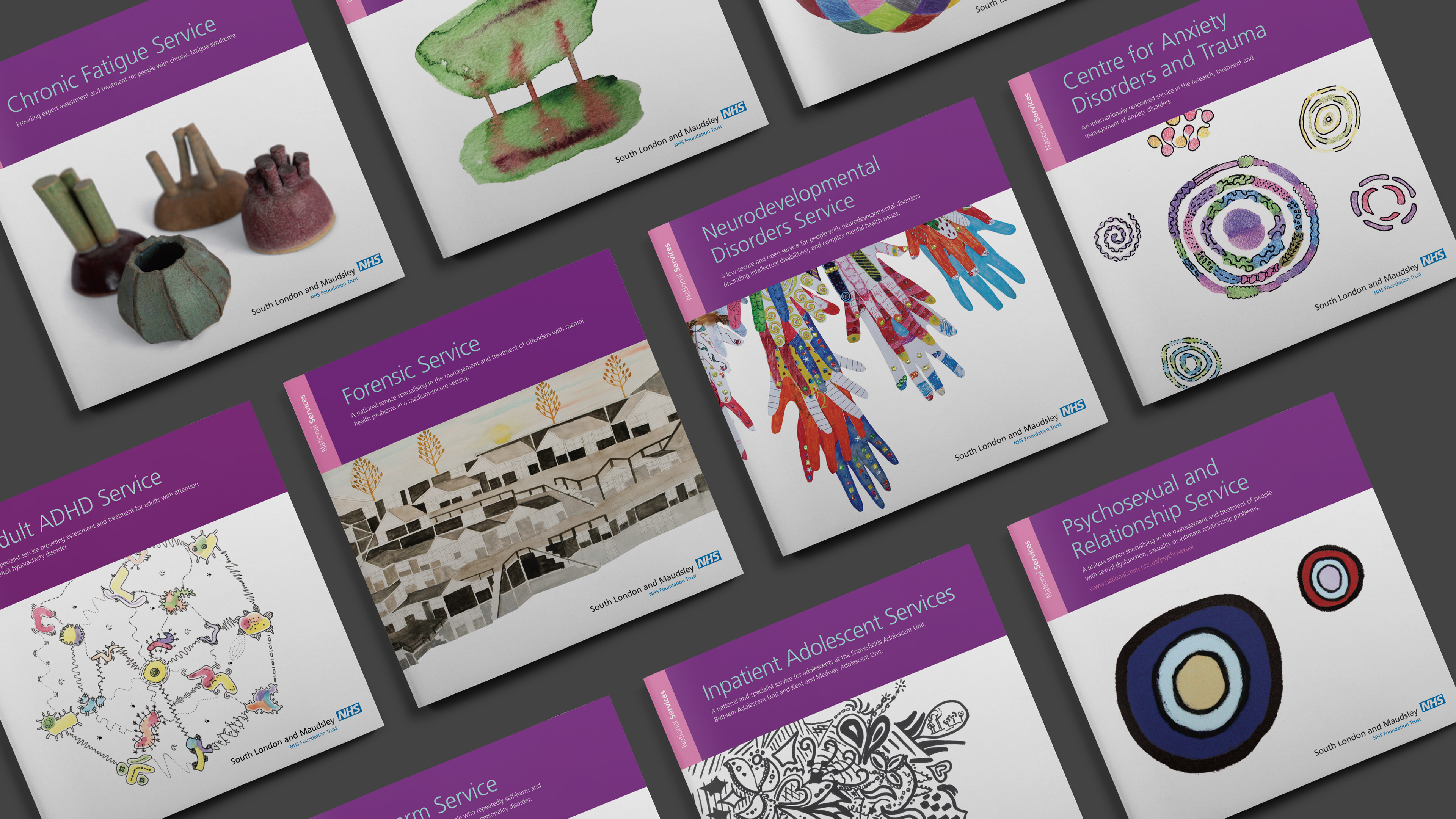 South London & Maudsley NHS Foundation Trust National Services brochure covers