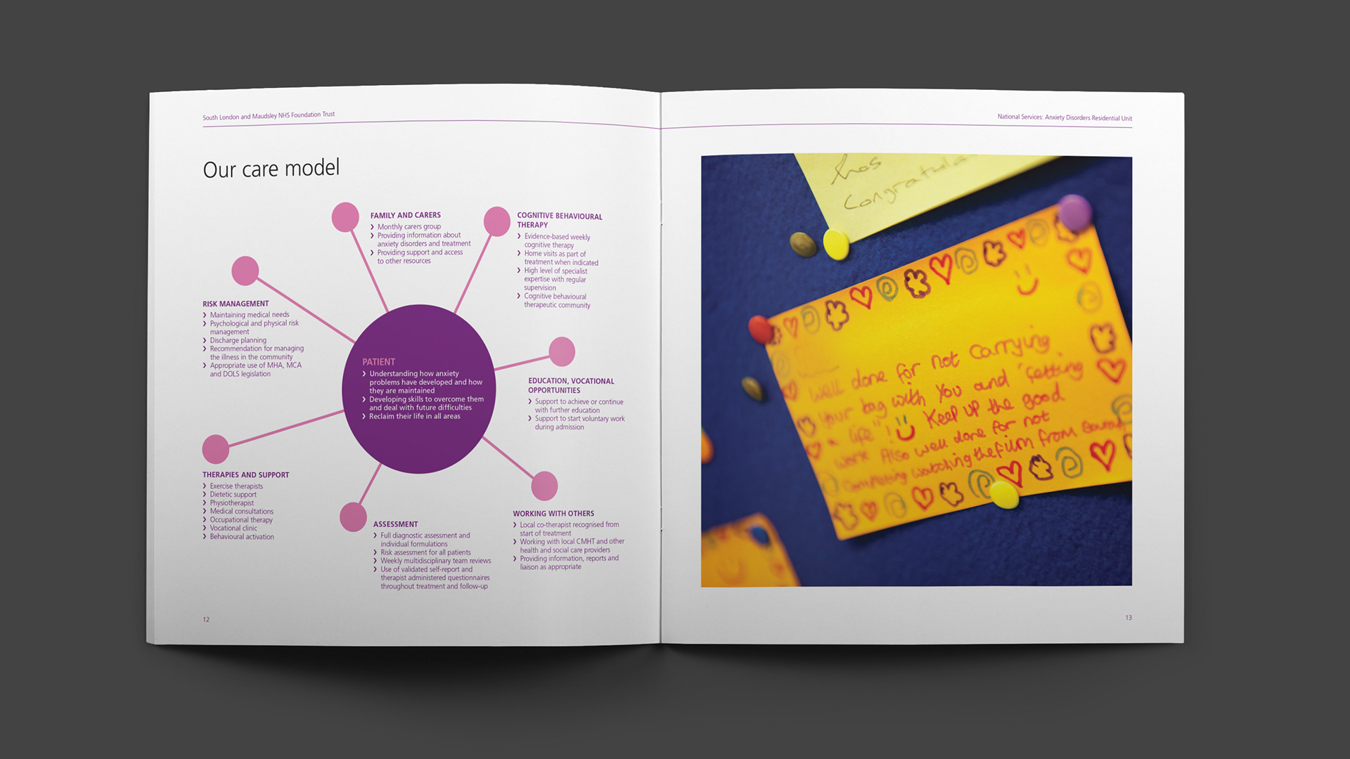 South London & Maudsley NHS Foundation Trust National Services brochure spread