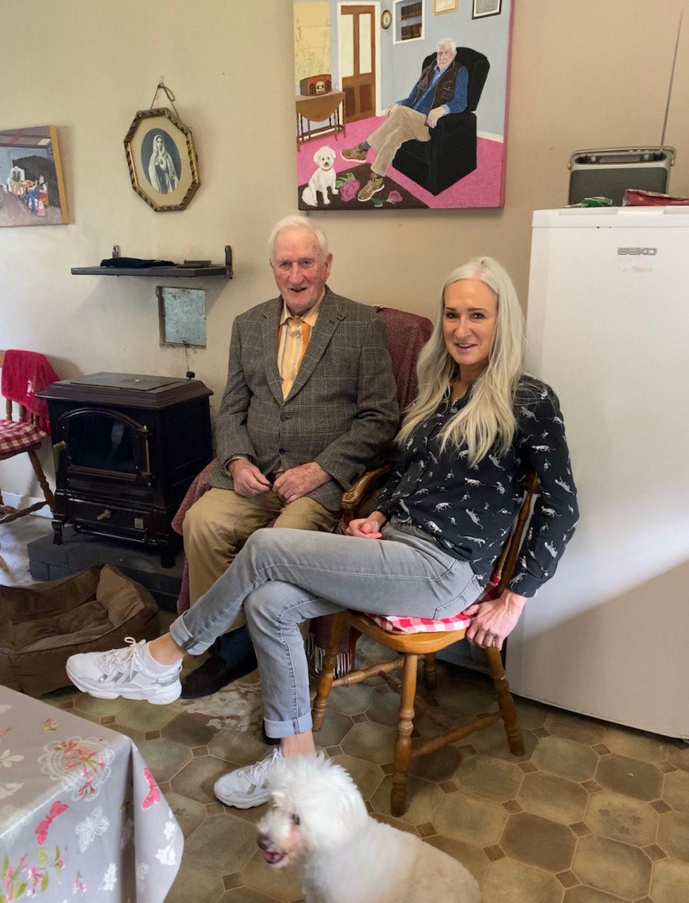 Tricia Fahy at home with her father Paddy.