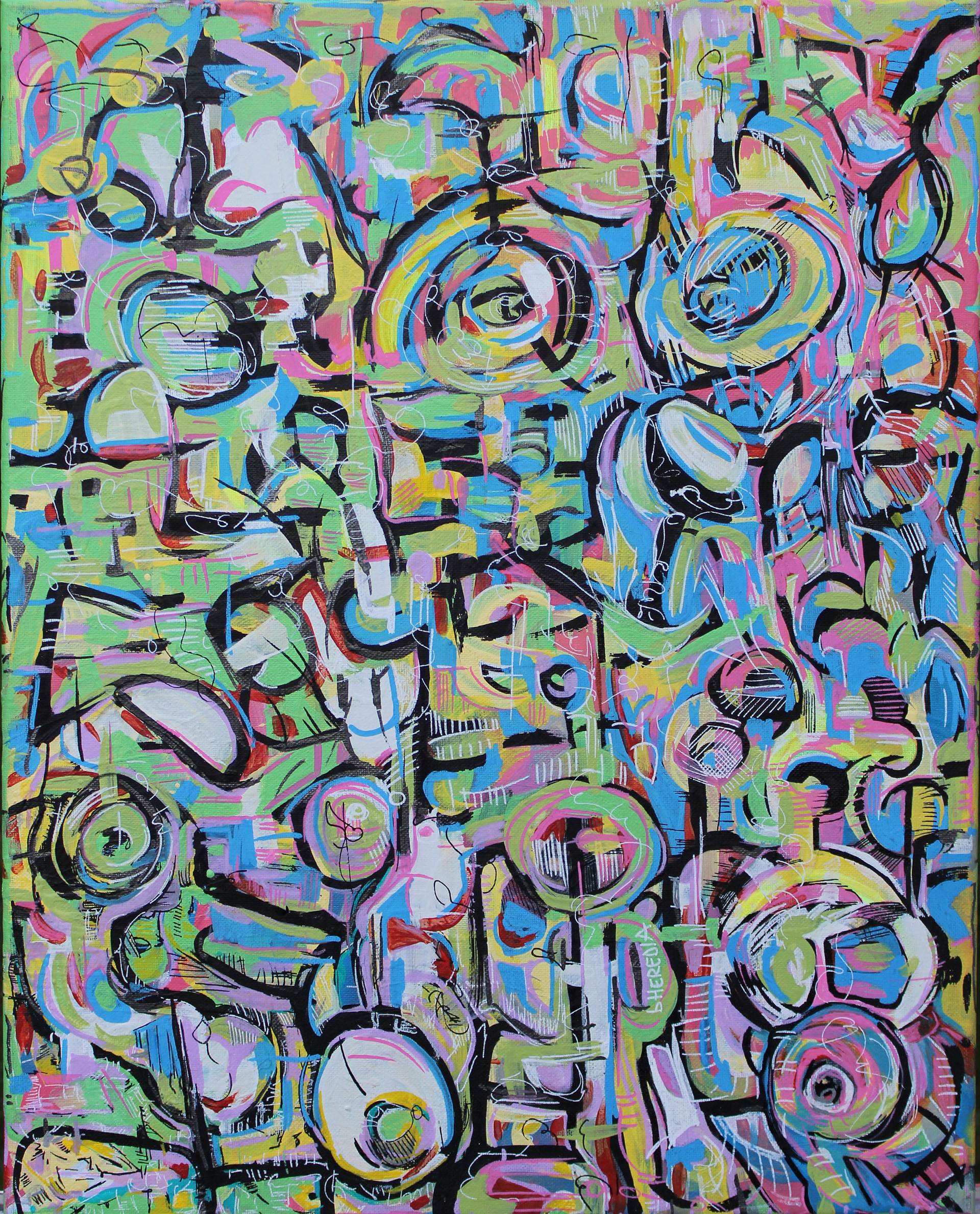 Abstract Totem, 11" x14", 