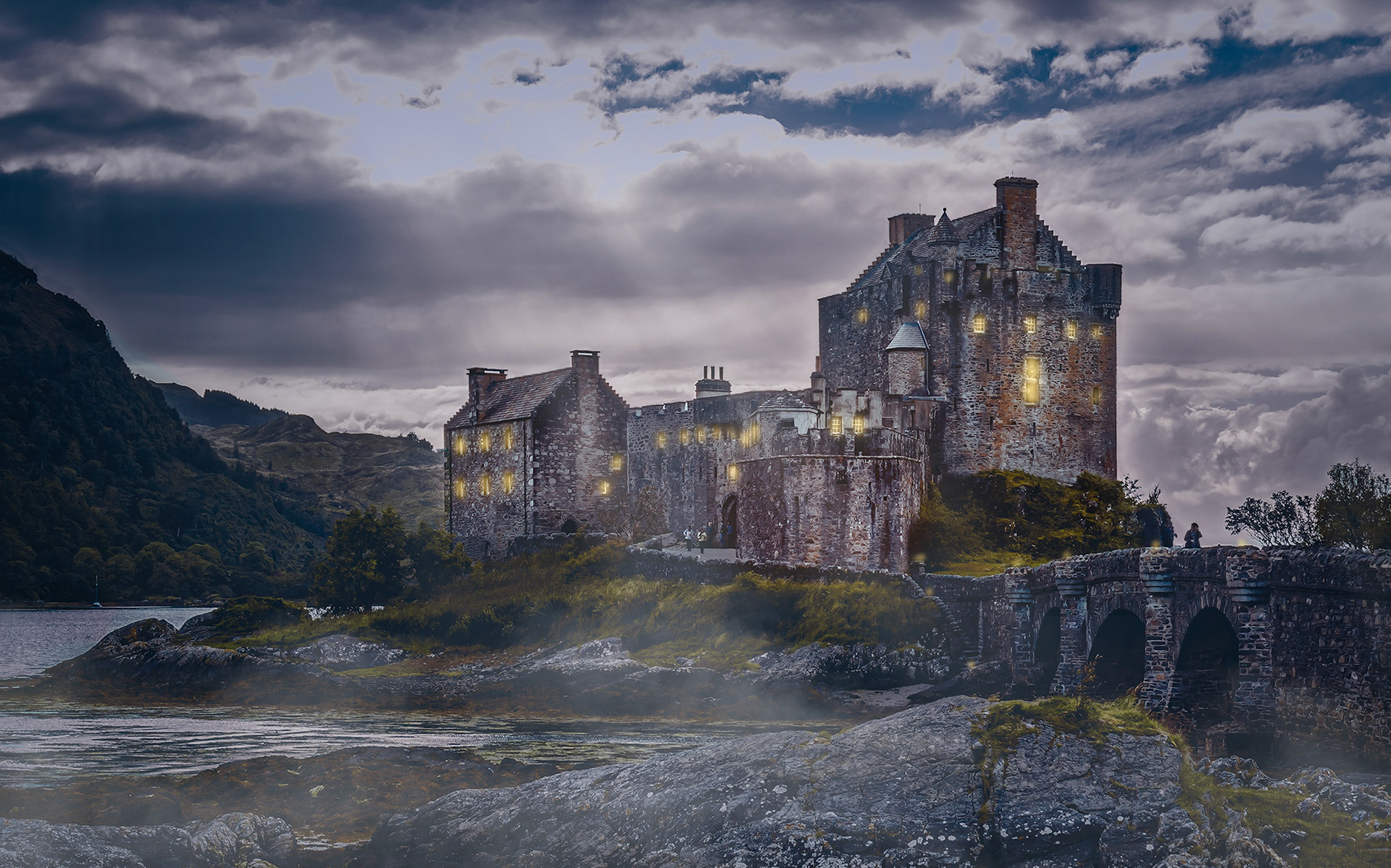 Castle Eilean Donon at Dusk