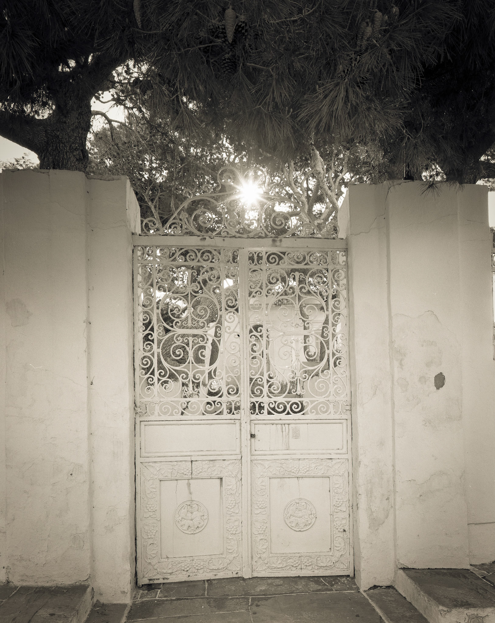 Gate to Neoclassical Mansion.
