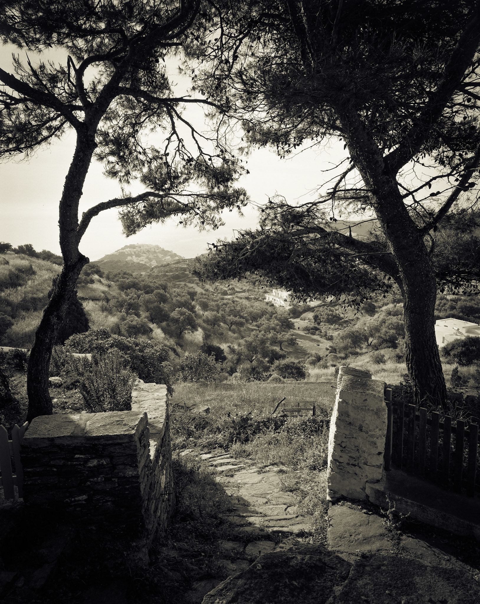 View Down to Kastro, Sifnos, Greece. 1/15th sec. f45. 90mm.