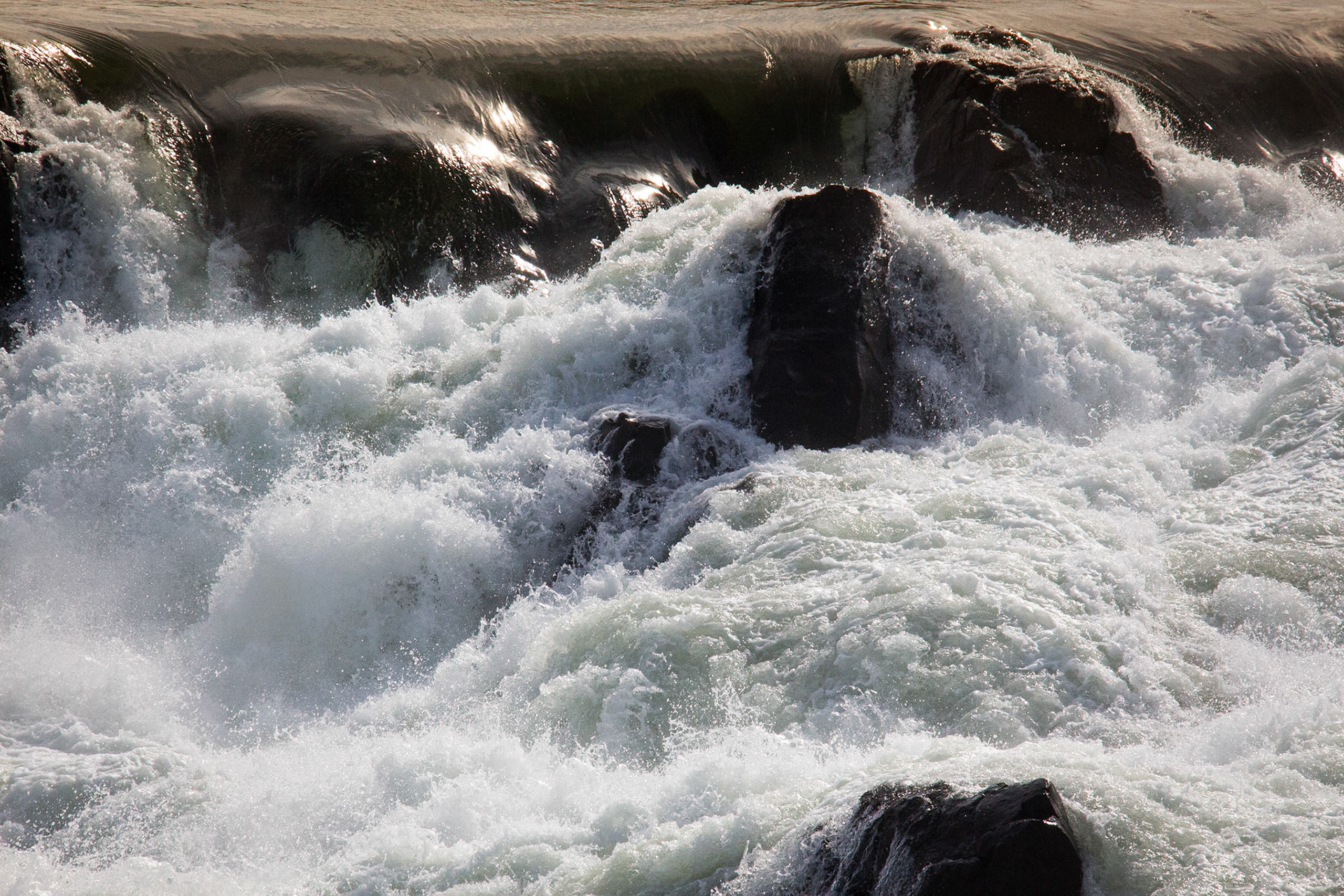 Rapids and Rocks. Glanni Waterfall. Iceland