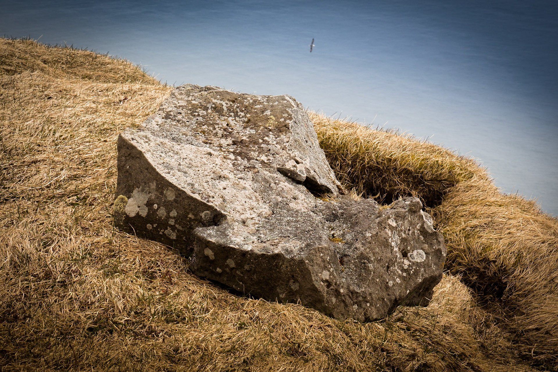 Boulder Near the Edge. Látrabjarg Cliffs. Iceland 2018