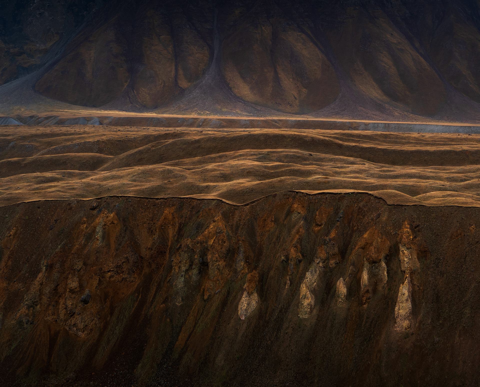 Cliffs above the glacial river.