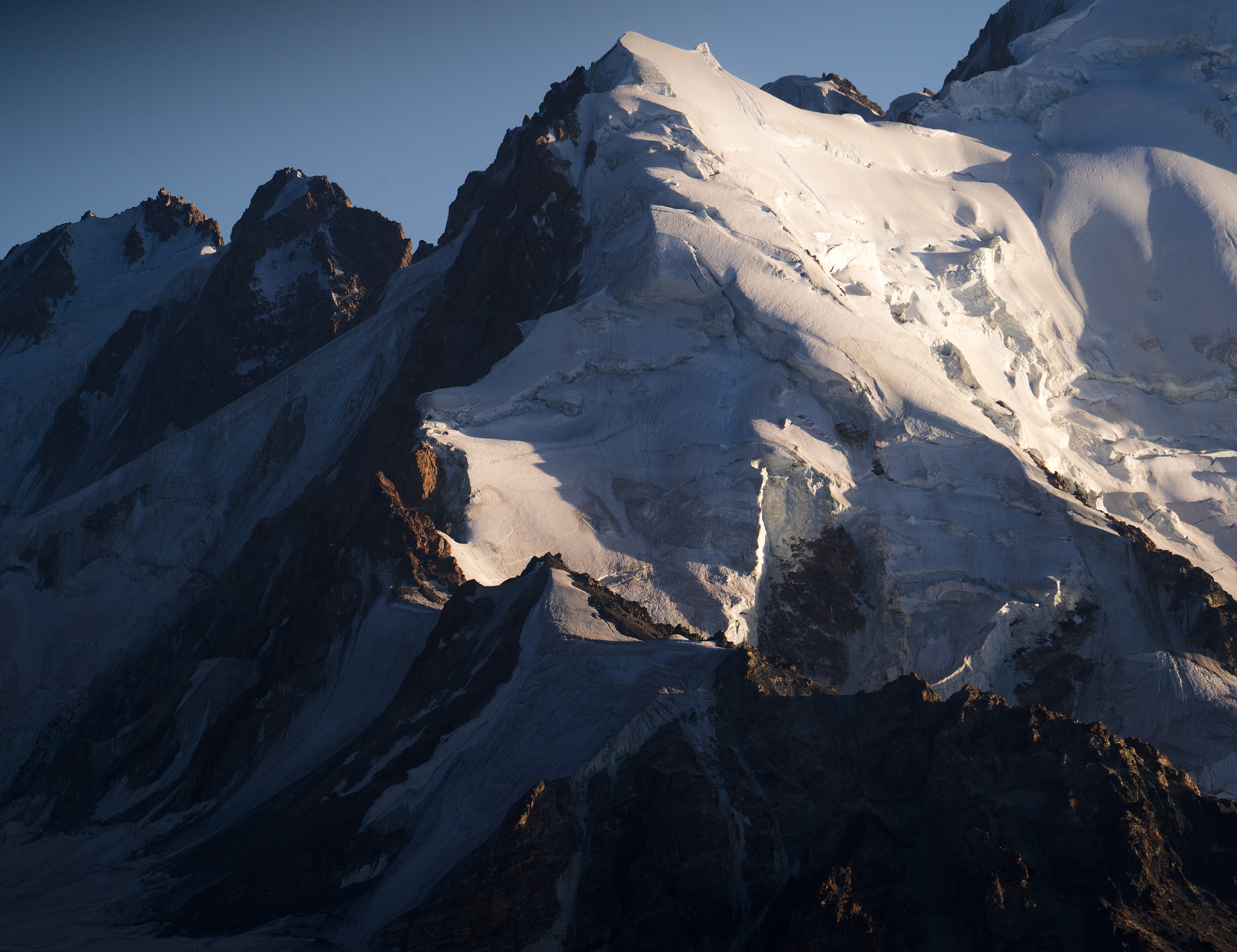 Glaciers above Zaroshkul Lake, Tajik National Park, Pamir, Tajikistan