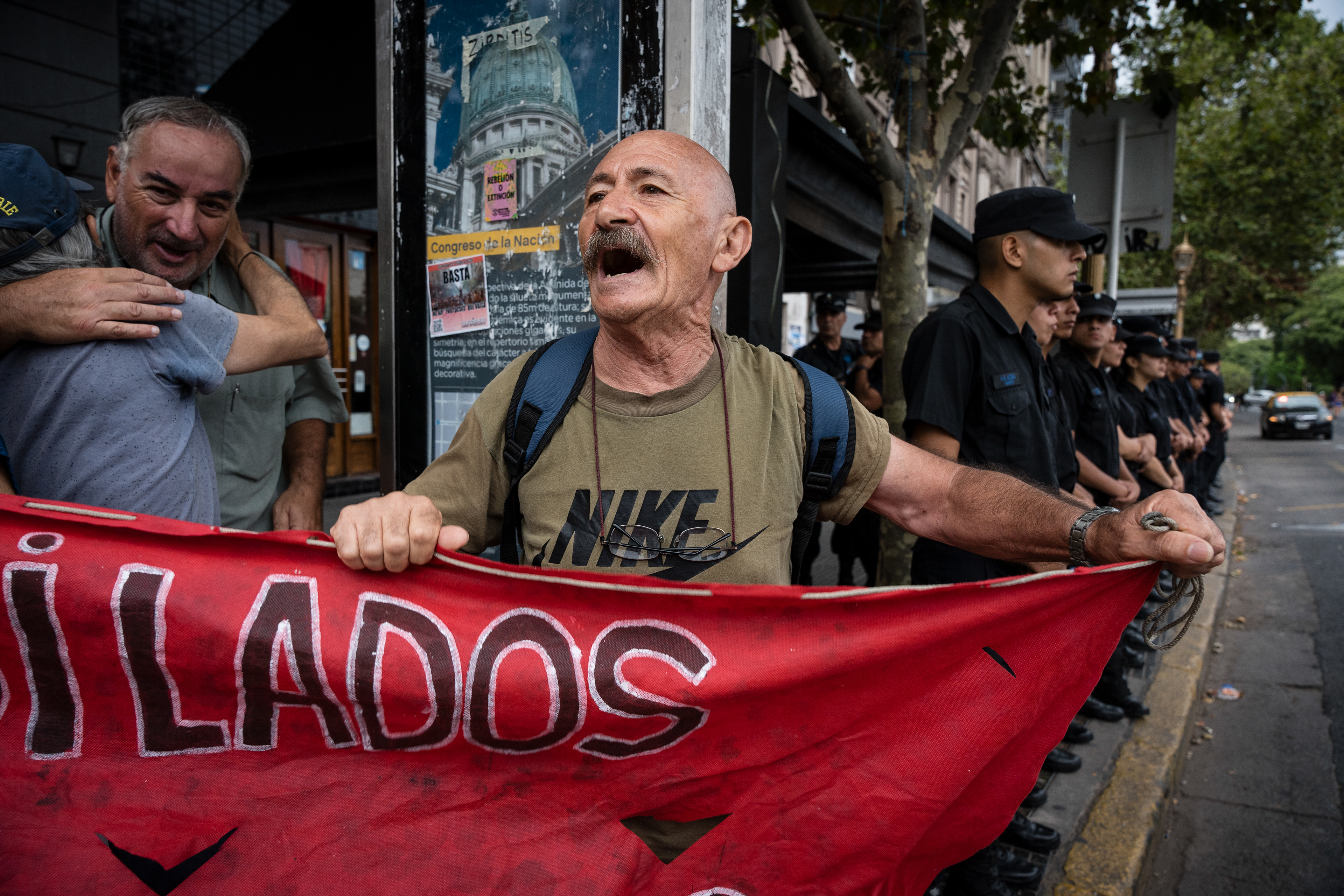Fourth day of protest and repression outside the National Congress as Javier Milei's Omnibus Law falls in Congress, in Buenos Aires, Argentina, February 6, 2024. PHOTO/Santi Oroz.