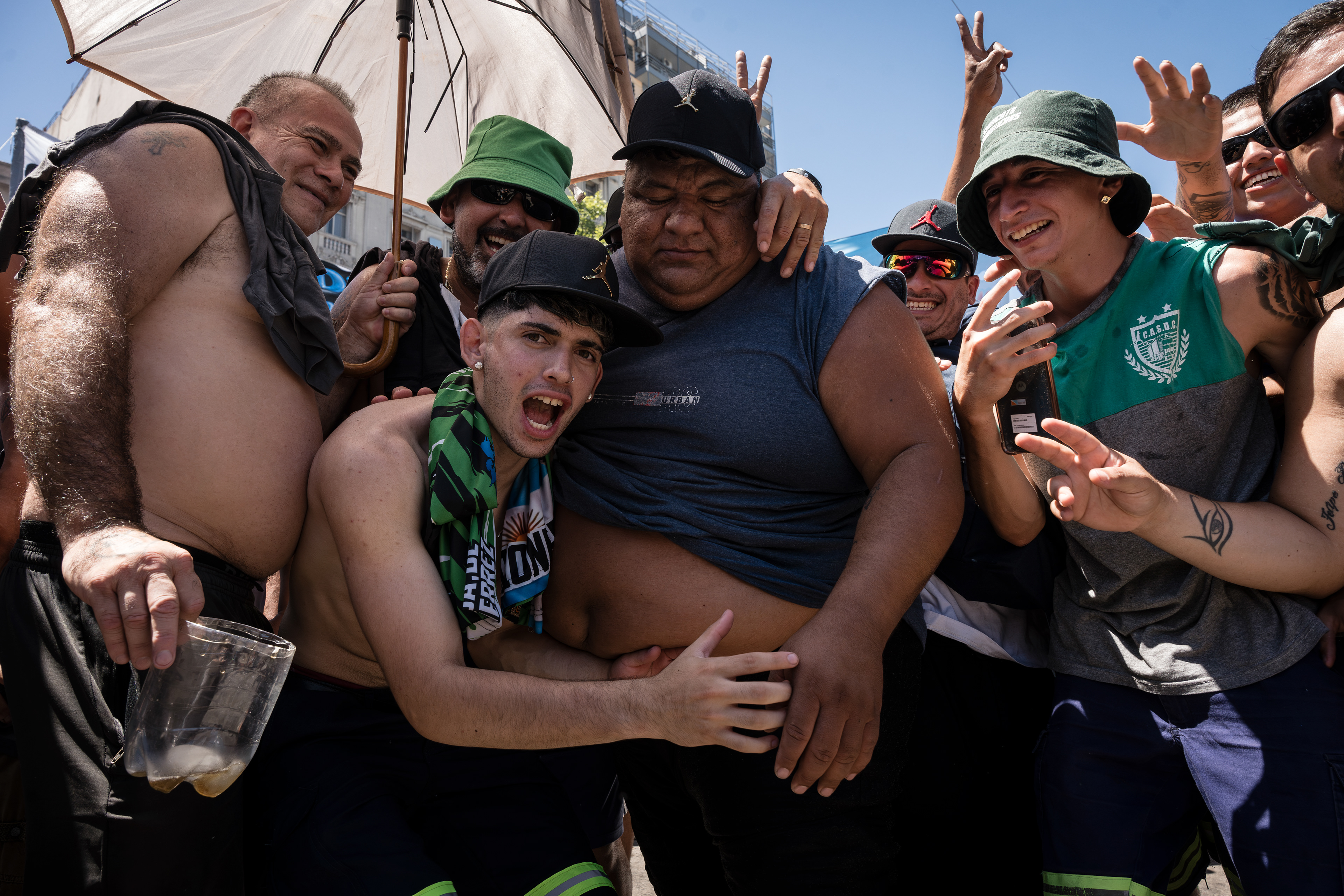 CGT strike and mobilization in rejection of the "omnibus" bill presented by President Javier Milei to the National Congress, in Buenos Aires, Argentina, on January 24, 2024. PHOTO: Santiago Oroz.
