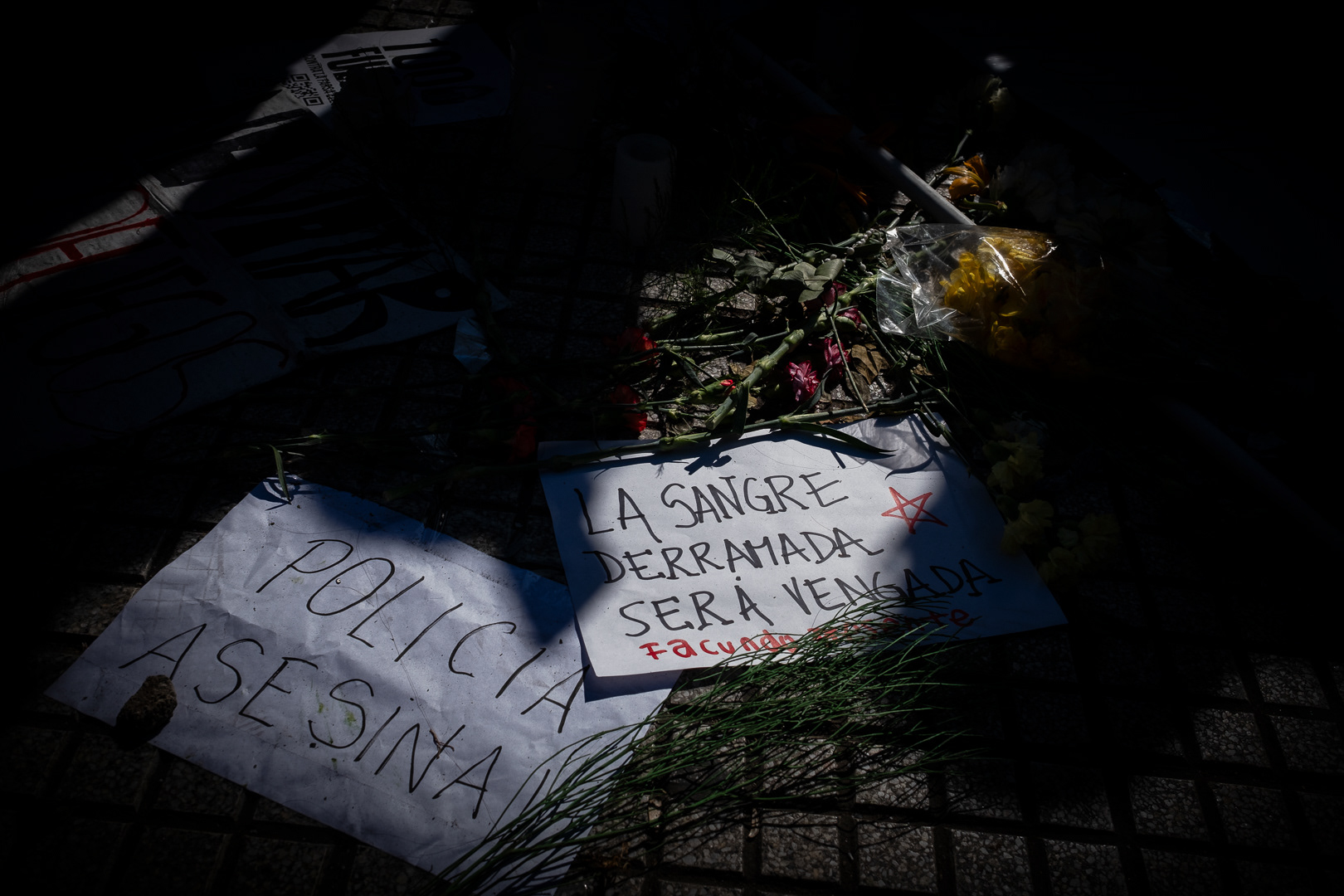 Protest at the Buenos Aires Obelisk after the death of photojournalist and activist Facundo Molares Choenfeld at the hands of the City Police in the context of a protest for the demands of the people of Jujuy, in Buenos Aires, Argentina, August 11, 2023. PHOTO/Santi Oroz.