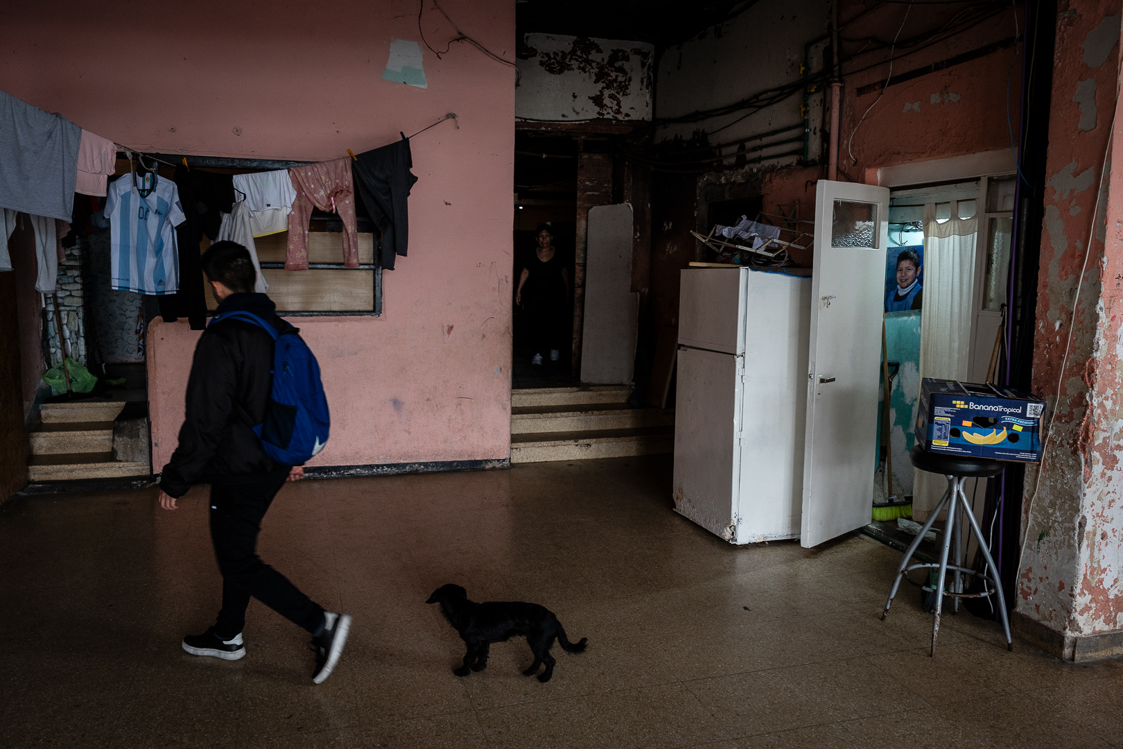 One hundred and seven families live in the building located at 140 Santa Cruz Street in the Parque Patricios neighborhood and are at risk of being evicted from their homes. In Buenos Aires, Argentina, on October 30, 2023. PHOTO/Santi Oroz.