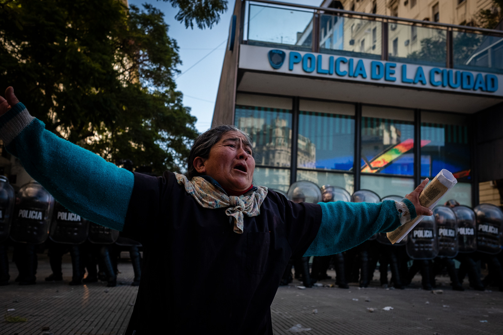 Protest at the Buenos Aires Obelisk after the death of photojournalist and activist Facundo Molares Choenfeld at the hands of the City Police in the context of a protest for the demands of the people of Jujuy, in Buenos Aires, Argentina, August 11, 2023. PHOTO/Santi Oroz.