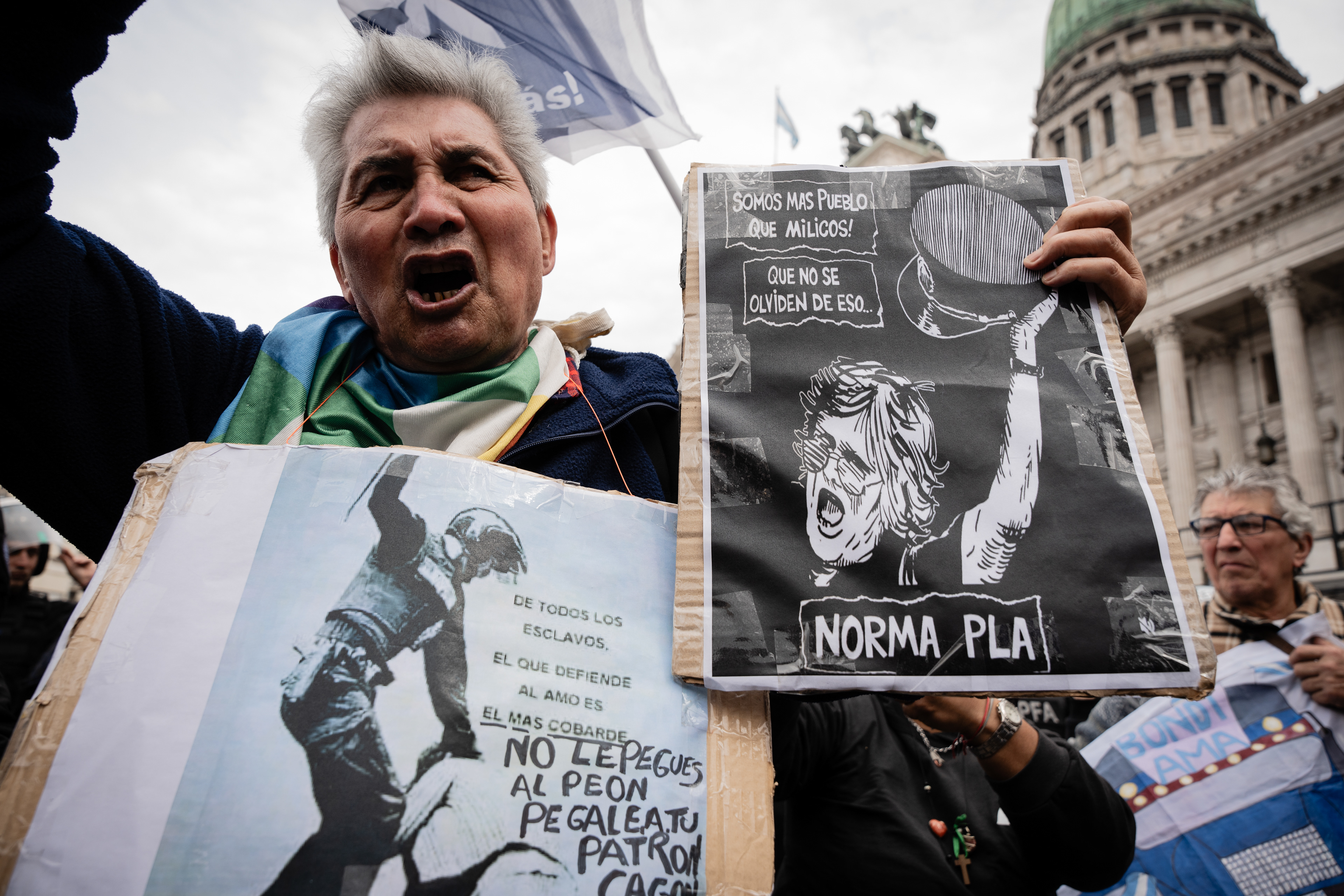 Thousands of retirees protest against Javier Milei's veto of the Retirement Mobility Law, in Buenos Aires, Argentina, on September 11, 2024. PHOTO/Santiago Oroz.