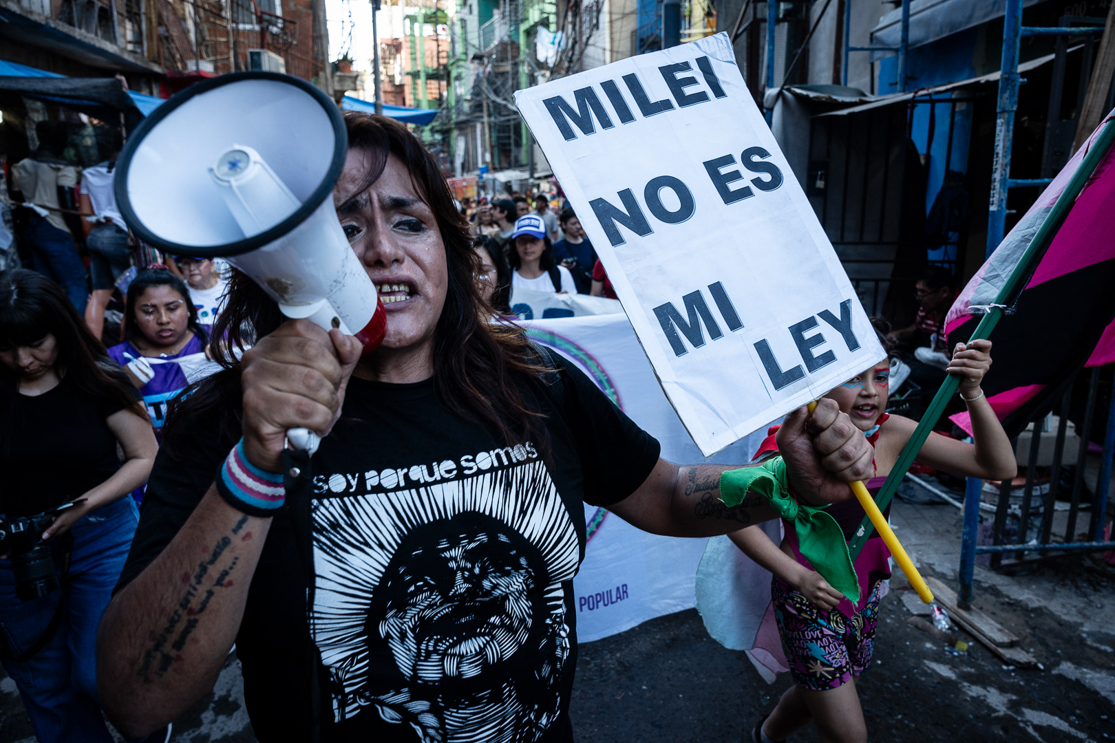 5th LGTBIQ+ Pride March in the Mugica neighborhood of Villa 31, in Buenos Aires, Argentina, on October 28, 2023. PHOTO/Santi Oroz