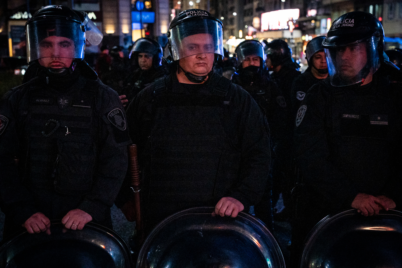 Protest at the Buenos Aires Obelisk after the death of photojournalist and activist Facundo Molares Choenfeld at the hands of the City Police in the context of a protest for the demands of the people of Jujuy, in Buenos Aires, Argentina, on August 10, 2023. PHOTO/Santi Oroz.