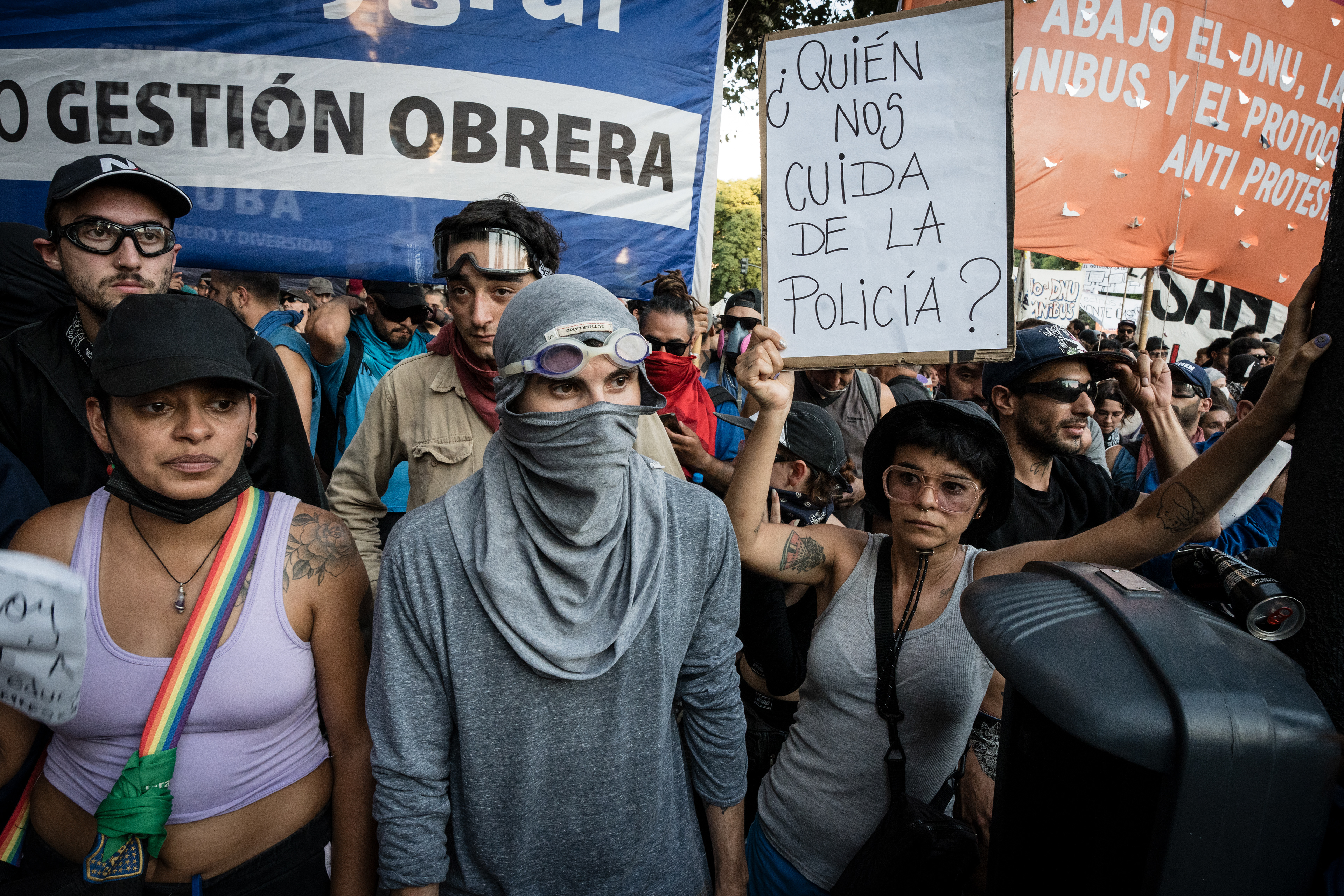 Second day of protest and repression outside the National Congress while Javier Milei's Omnibus Law is being debated in Congress, in Buenos Aires, Argentina, February 1, 2024. PHOTO/Santi Oroz.