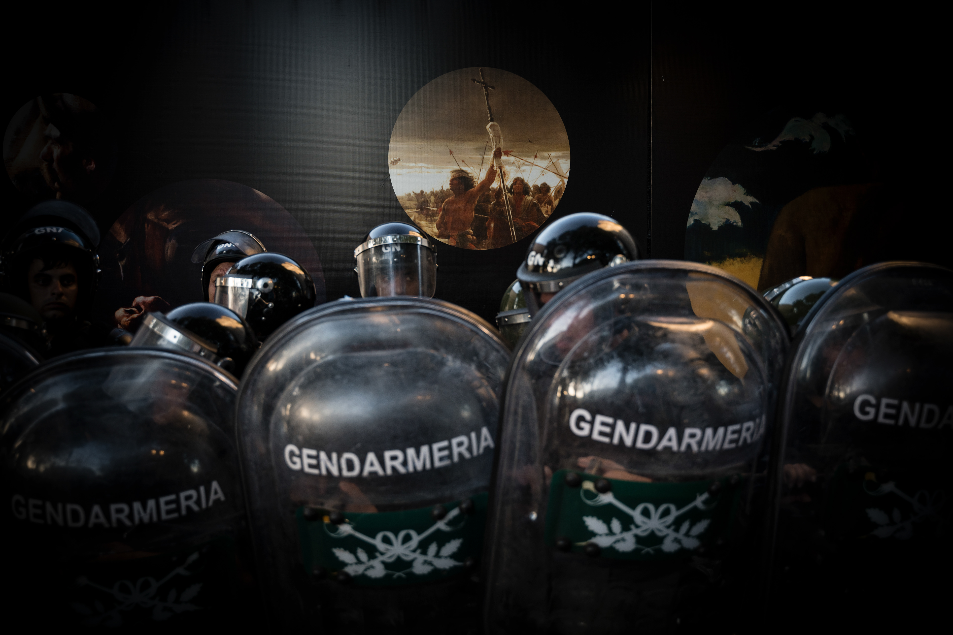 Protest and repression outside the National Congress while Javier Milei's Omnibus Law is being debated in Congress, in Buenos Aires, Argentina, January 31, 2024. PHOTO/Santi Oroz.