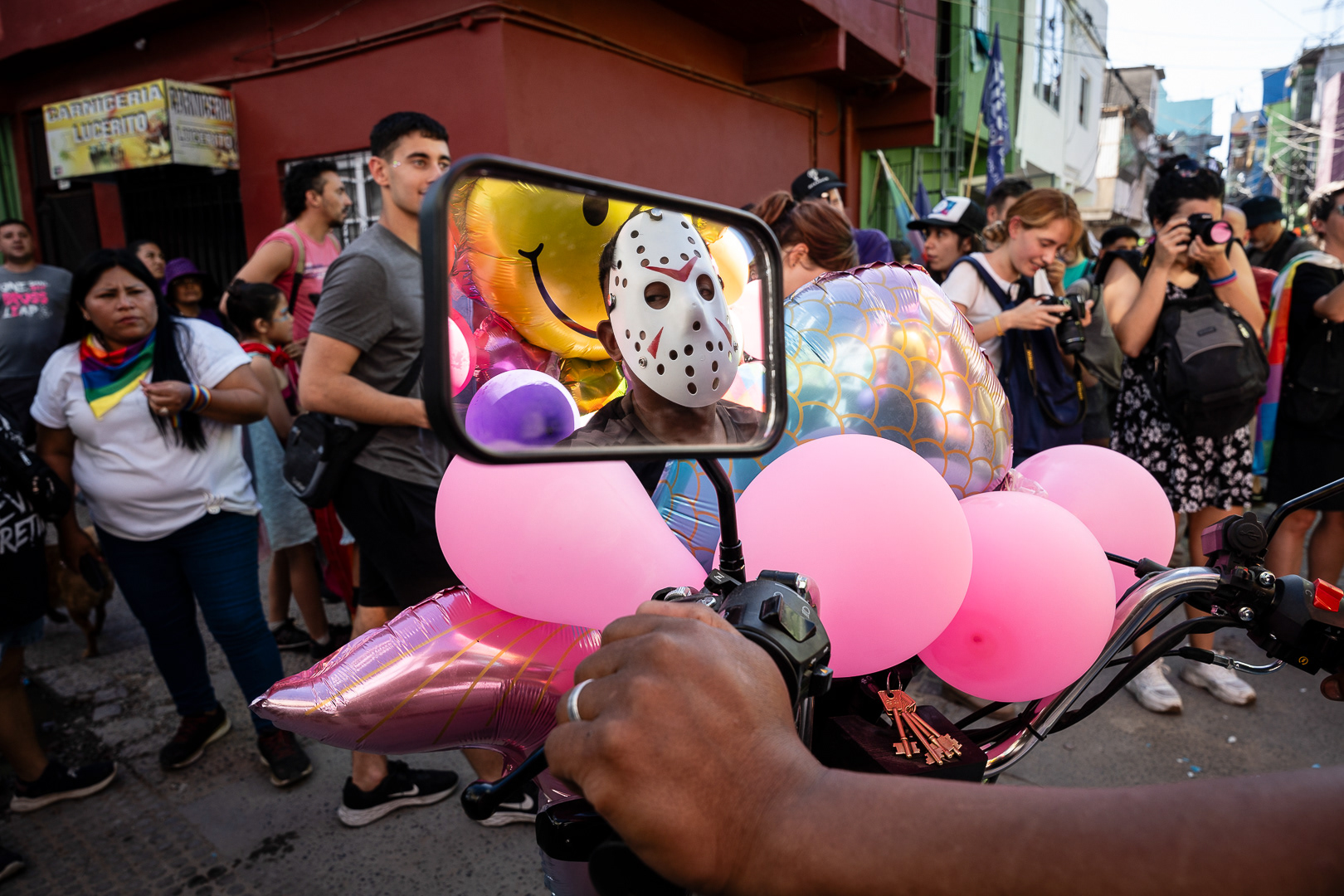 5th LGTBIQ+ Pride March in the Mugica neighborhood of Villa 31, in Buenos Aires, Argentina, on October 28, 2023. PHOTO/Santi Oroz