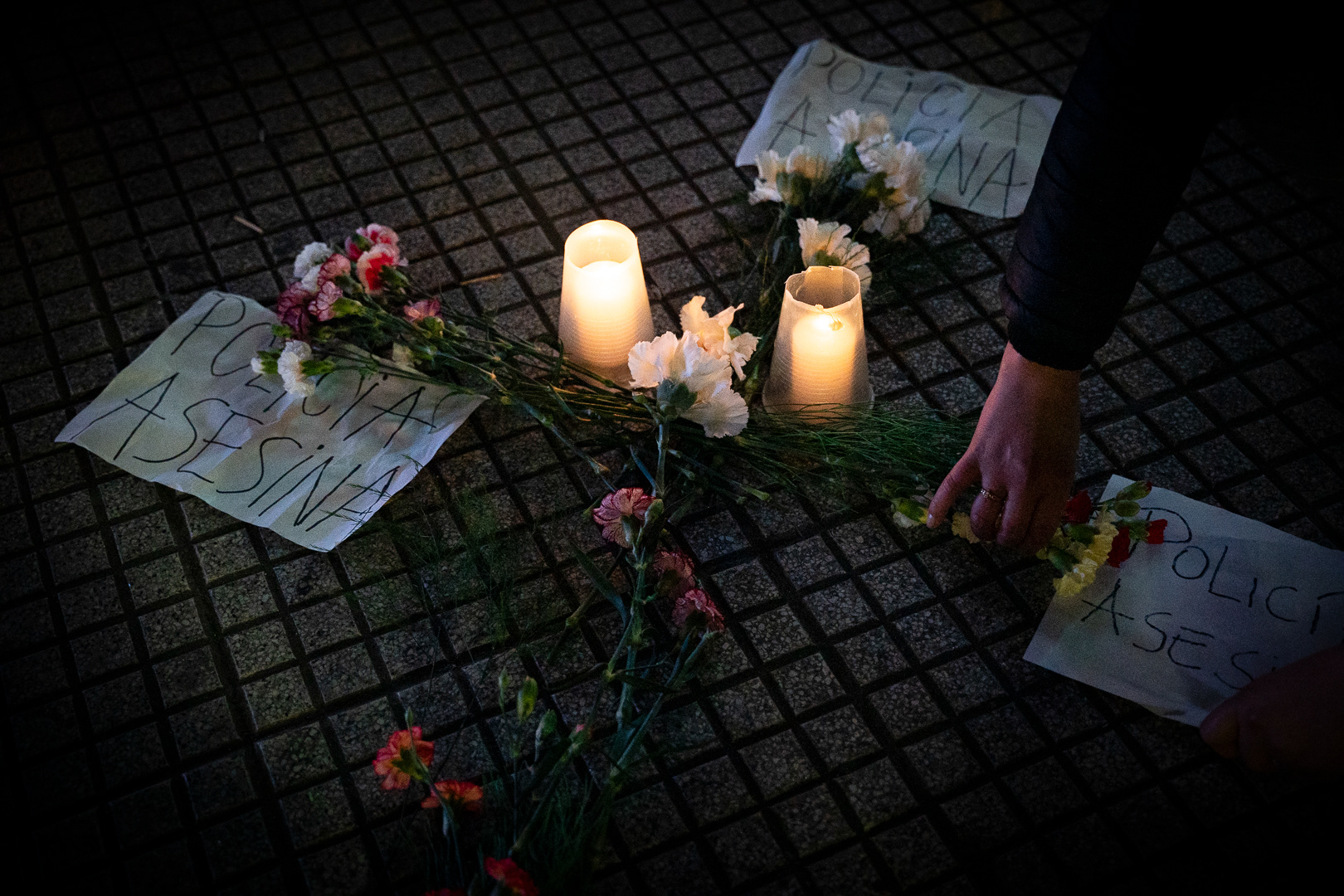 Protest at the Buenos Aires Obelisk after the death of photojournalist and activist Facundo Molares Choenfeld at the hands of the City Police in the context of a protest for the demands of the people of Jujuy, in Buenos Aires, Argentina, on August 10, 2023. PHOTO/Santi Oroz.