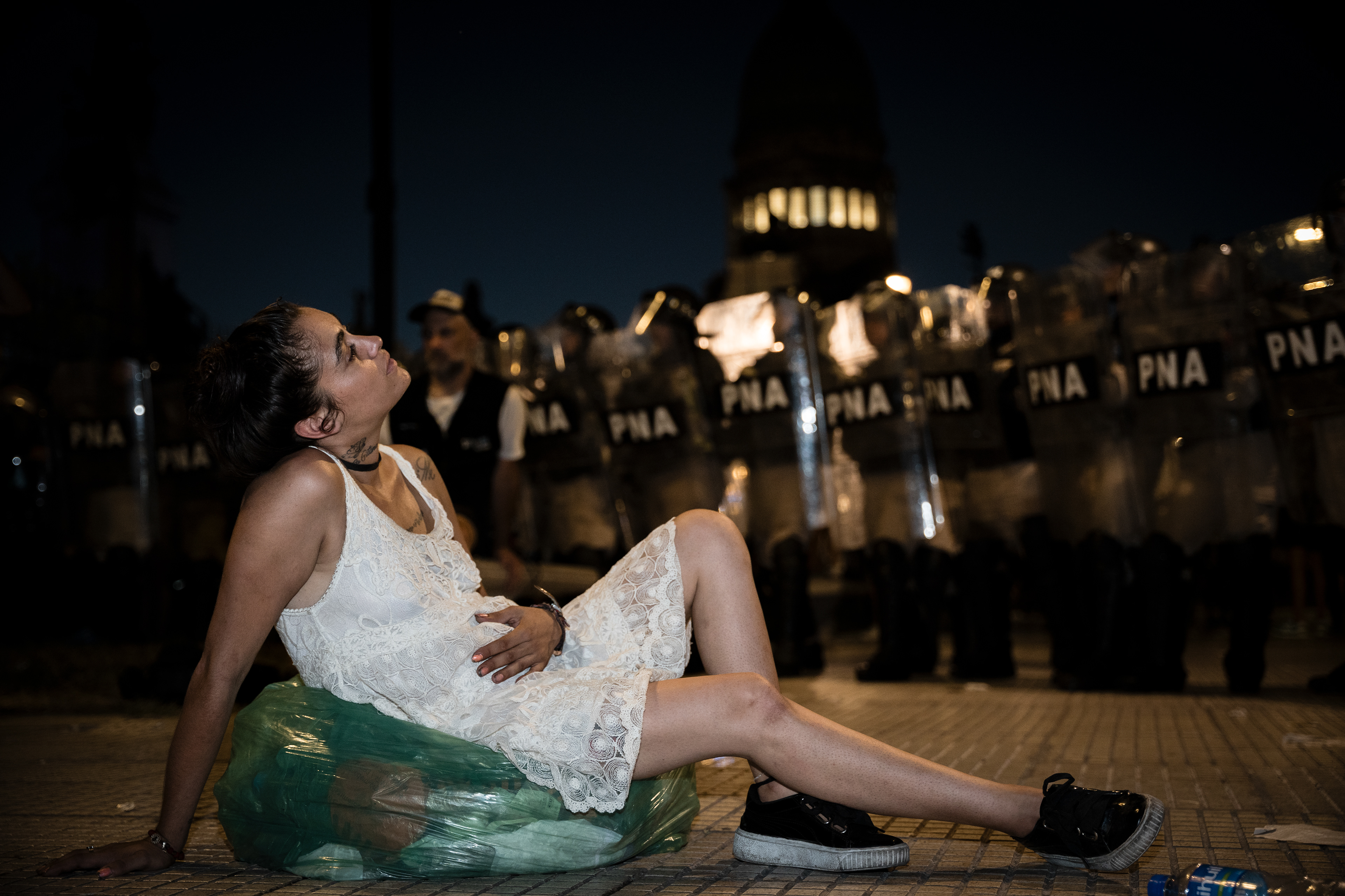 Protest and repression outside the National Congress while Javier Milei's Omnibus Law is being debated in Congress, in Buenos Aires, Argentina, January 31, 2024. PHOTO/Santi Oroz.