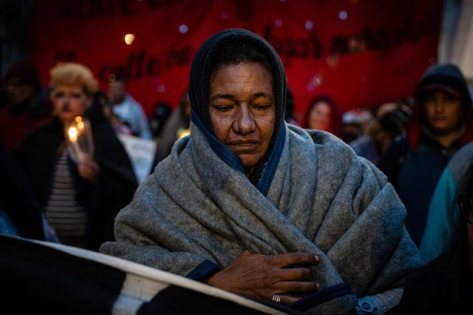 People living on the street protest in the street, in a blanket from Plaza de Mayo to Congress, as part of the Third Latin American and Caribbean Meeting of homeless people, in Buenos Aires, Argentina, on June 29, 2023. PHOTO/Santi Oroz.