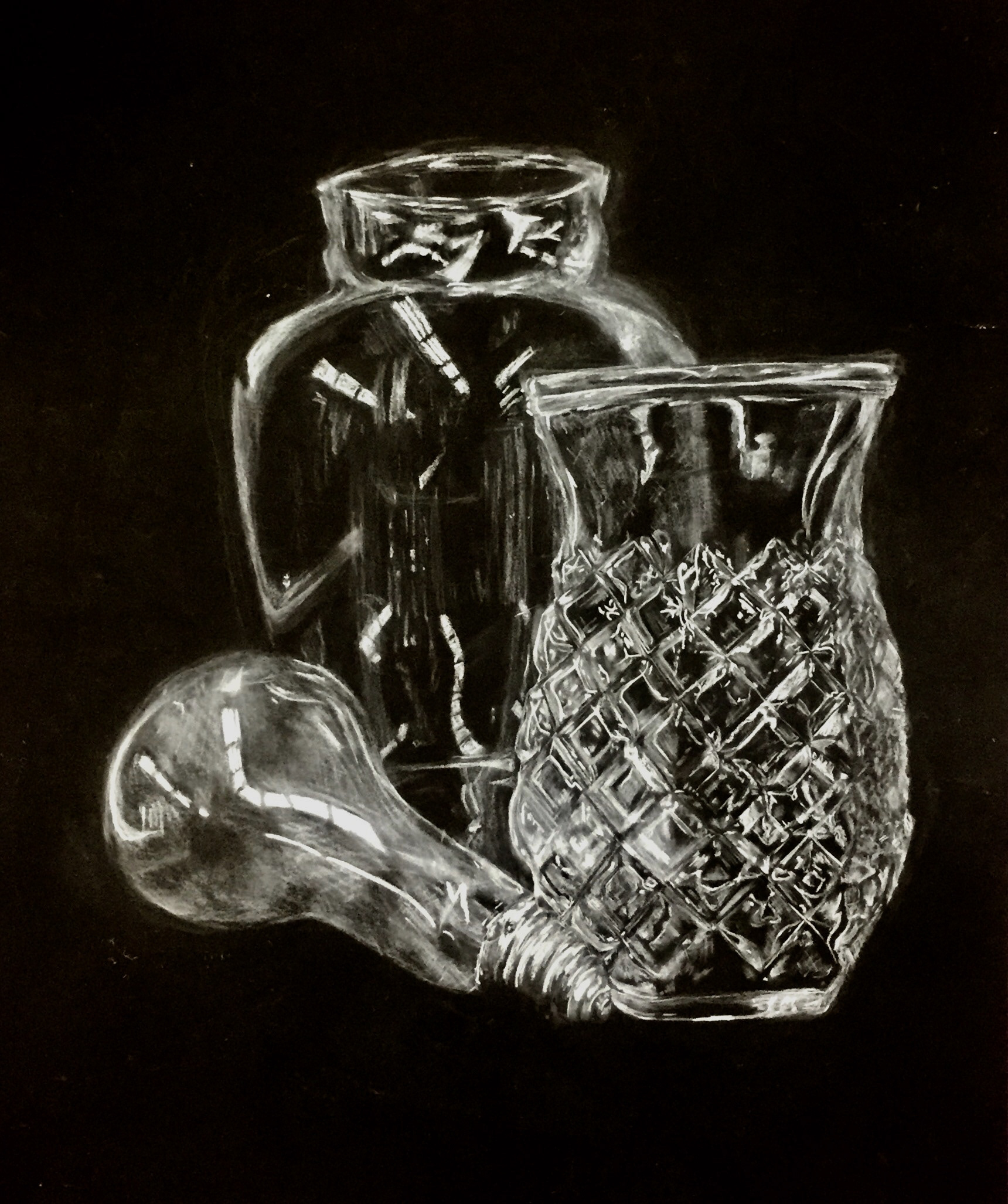 Chalk Pencil on Black Paper