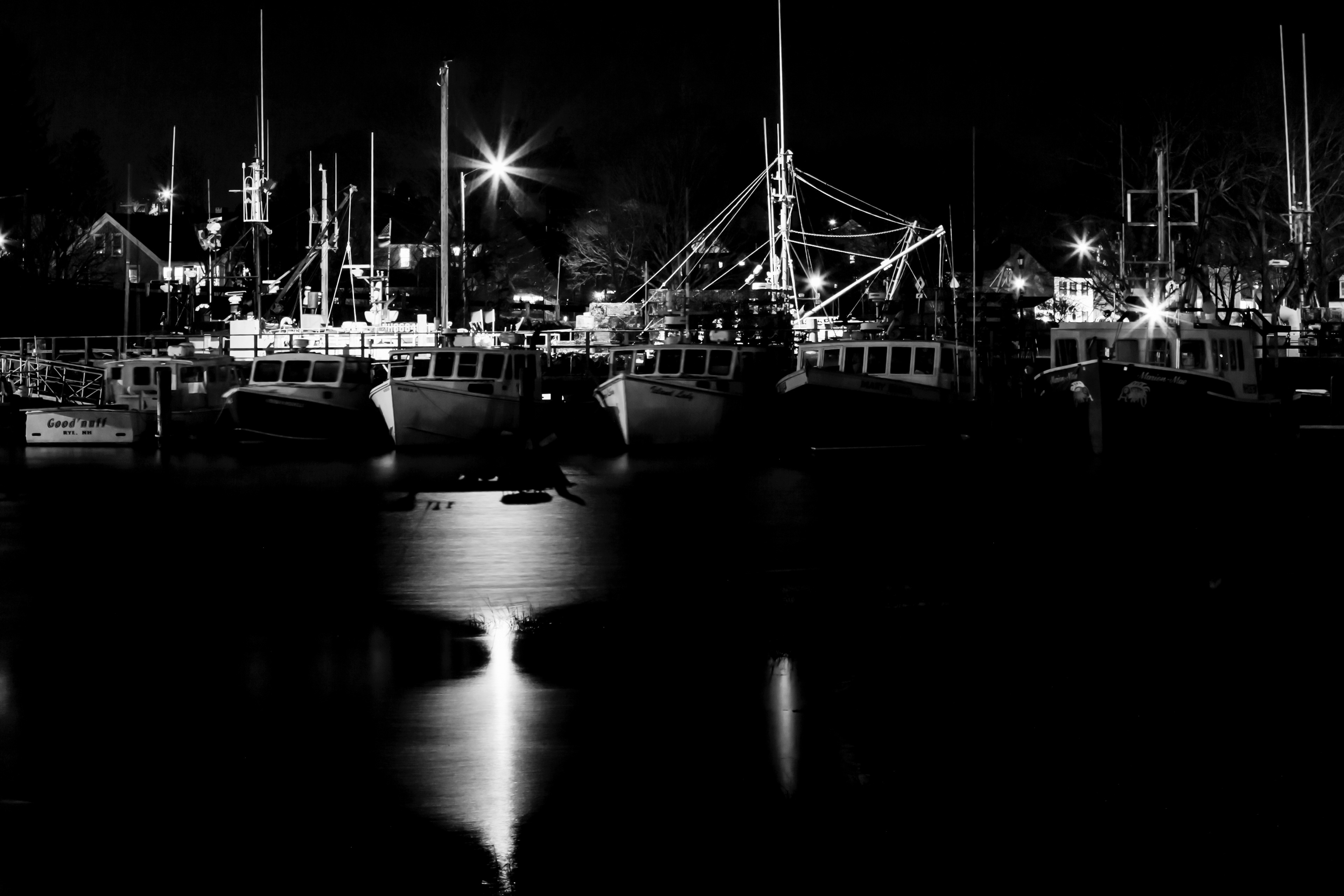 Portsmouth Harbor at Night