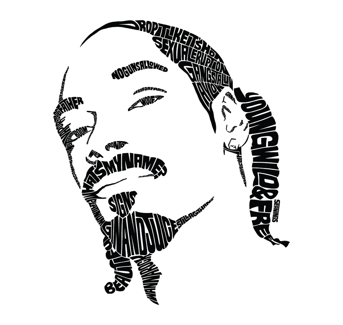 Snoop Dogg  typographic illustration design by Seanings
