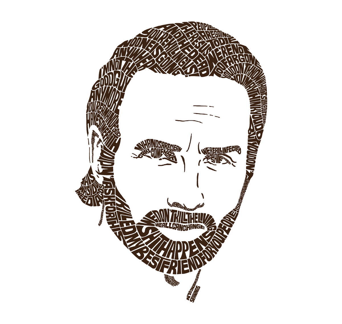 Walking Dead Rick typographic illustration design by Seanings