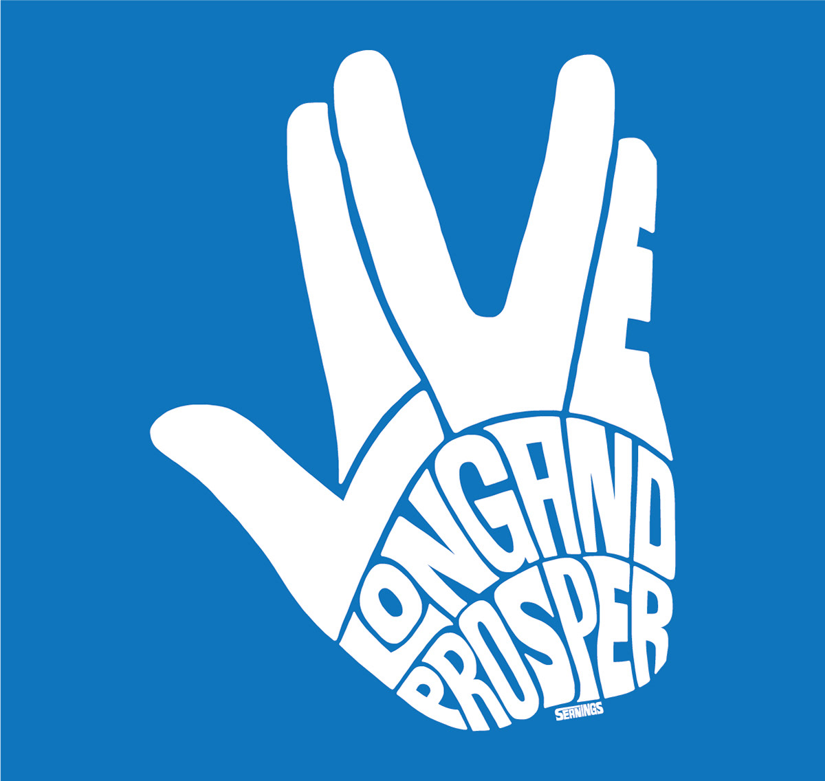 Star Trek live long and prosper typographic illustration design by Seanings