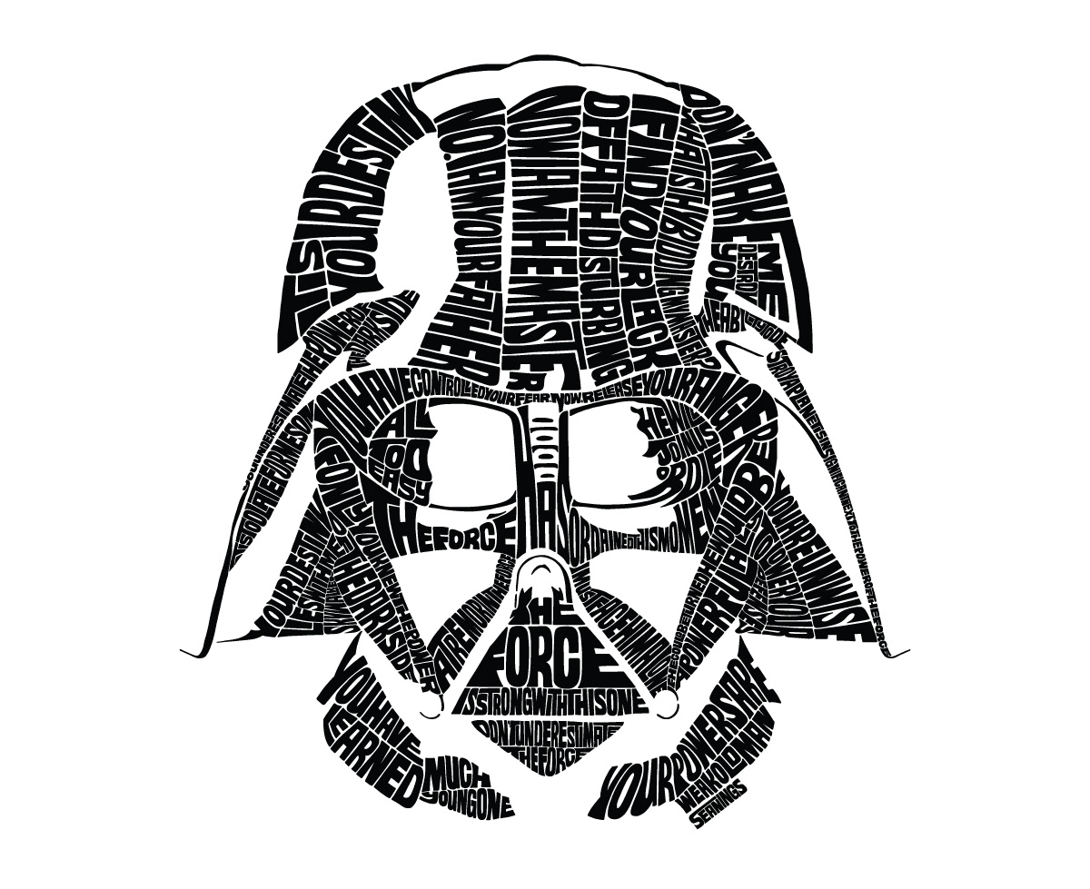 Darts Vader typographic illustration design by Seanings