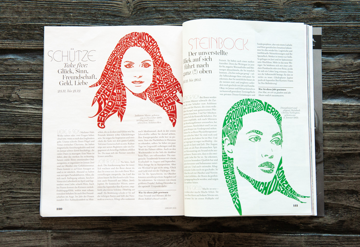 Myself magazine woman celebrity actress  typographic illustration design by Seanings