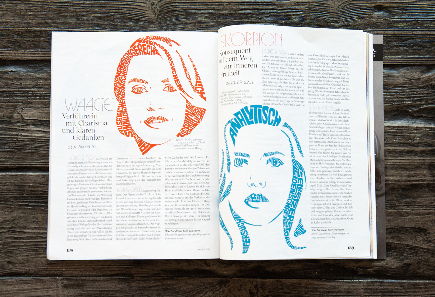 Myself magazine woman celebrity actress  typographic illustration design by Seanings