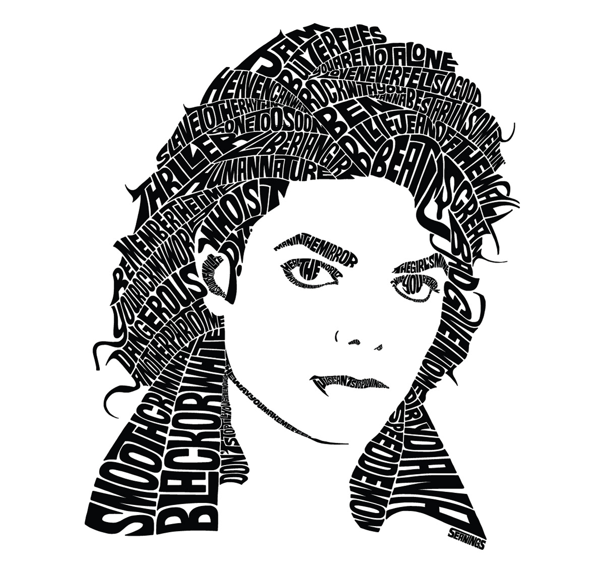 MIchael Jackson  typographic illustration design by Seanings