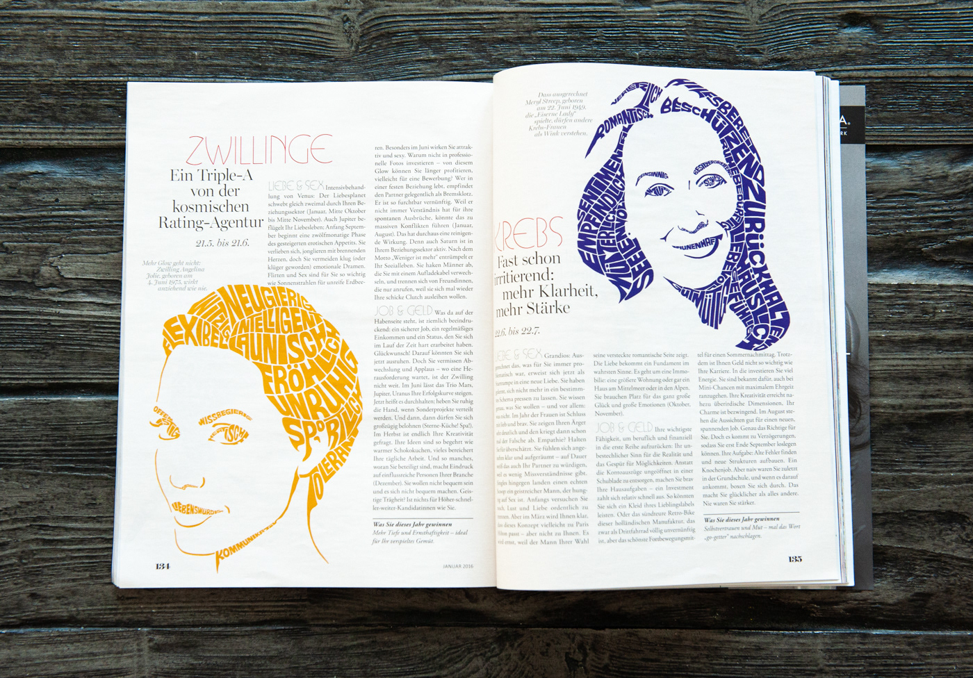 Myself magazine woman celebrity actress  typographic illustration design by Seanings