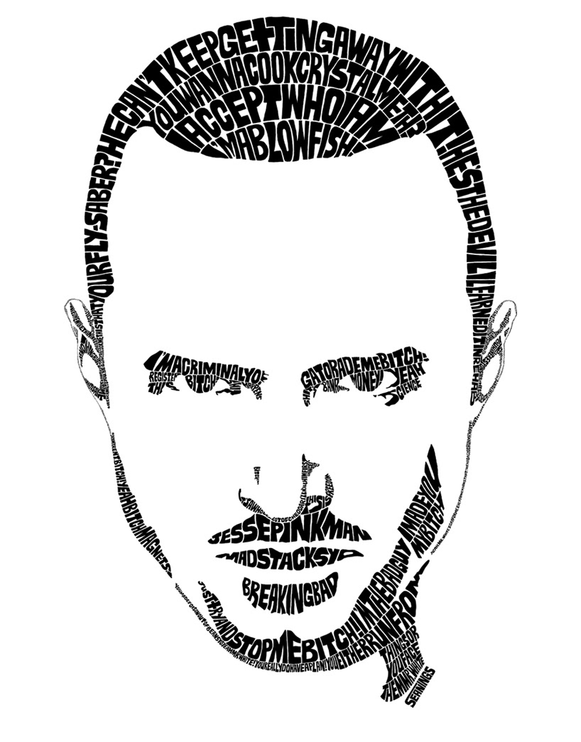 Breaking bad Jesse typographic illustration design by Seanings