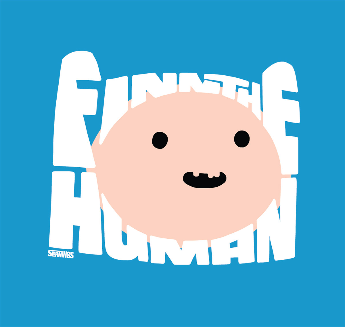 Adventure time Finn the human typographic illustration design by Seanings