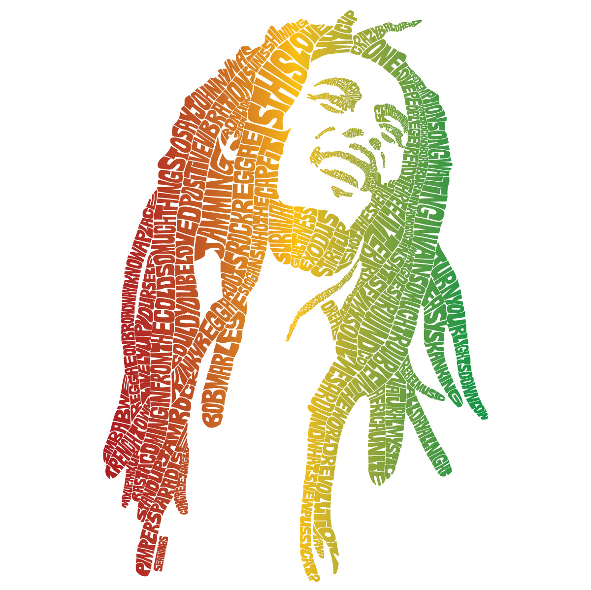 Seanings Bob Marley typographic illustration design