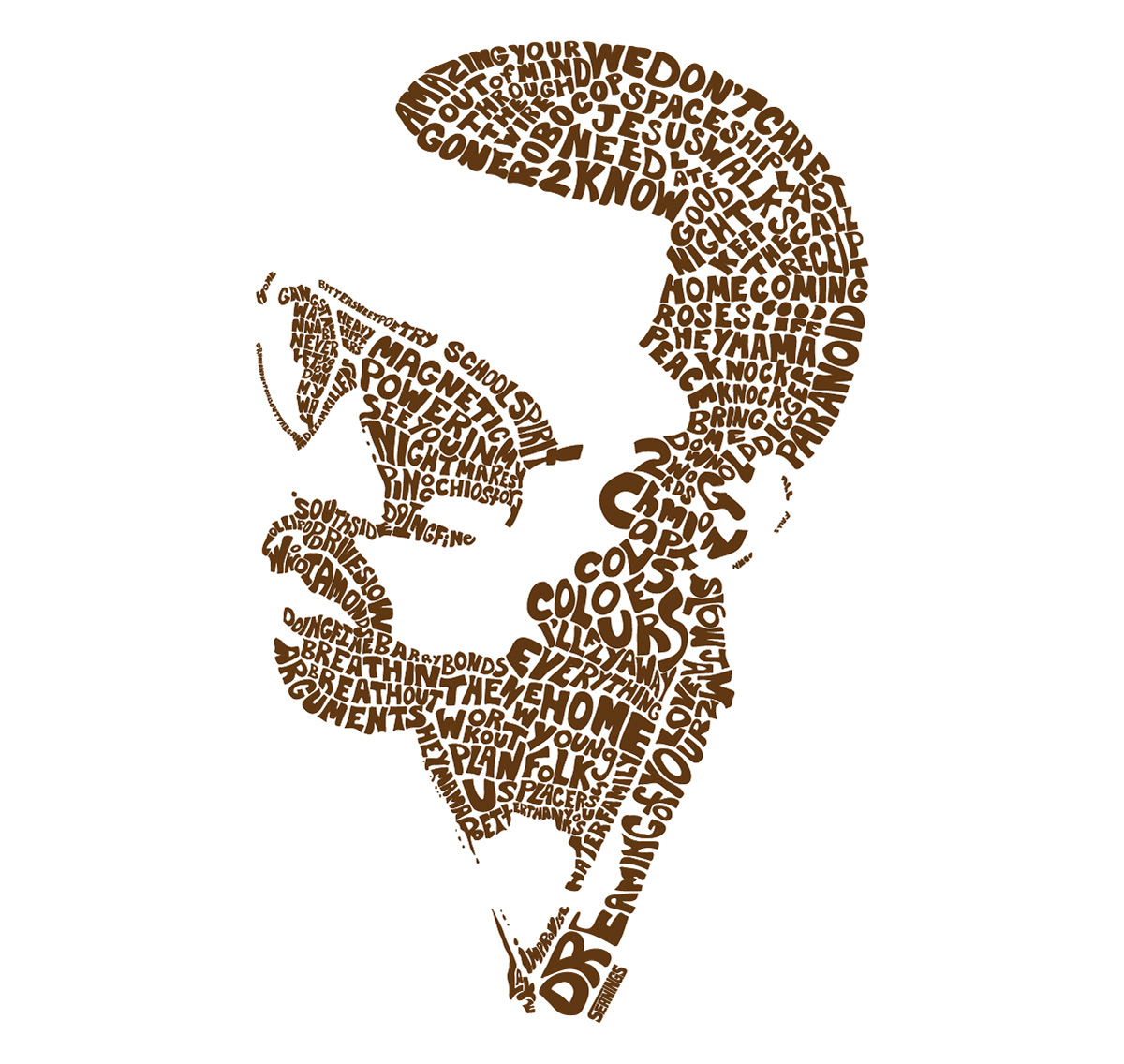 Kanye West  typographic illustration design by Seanings