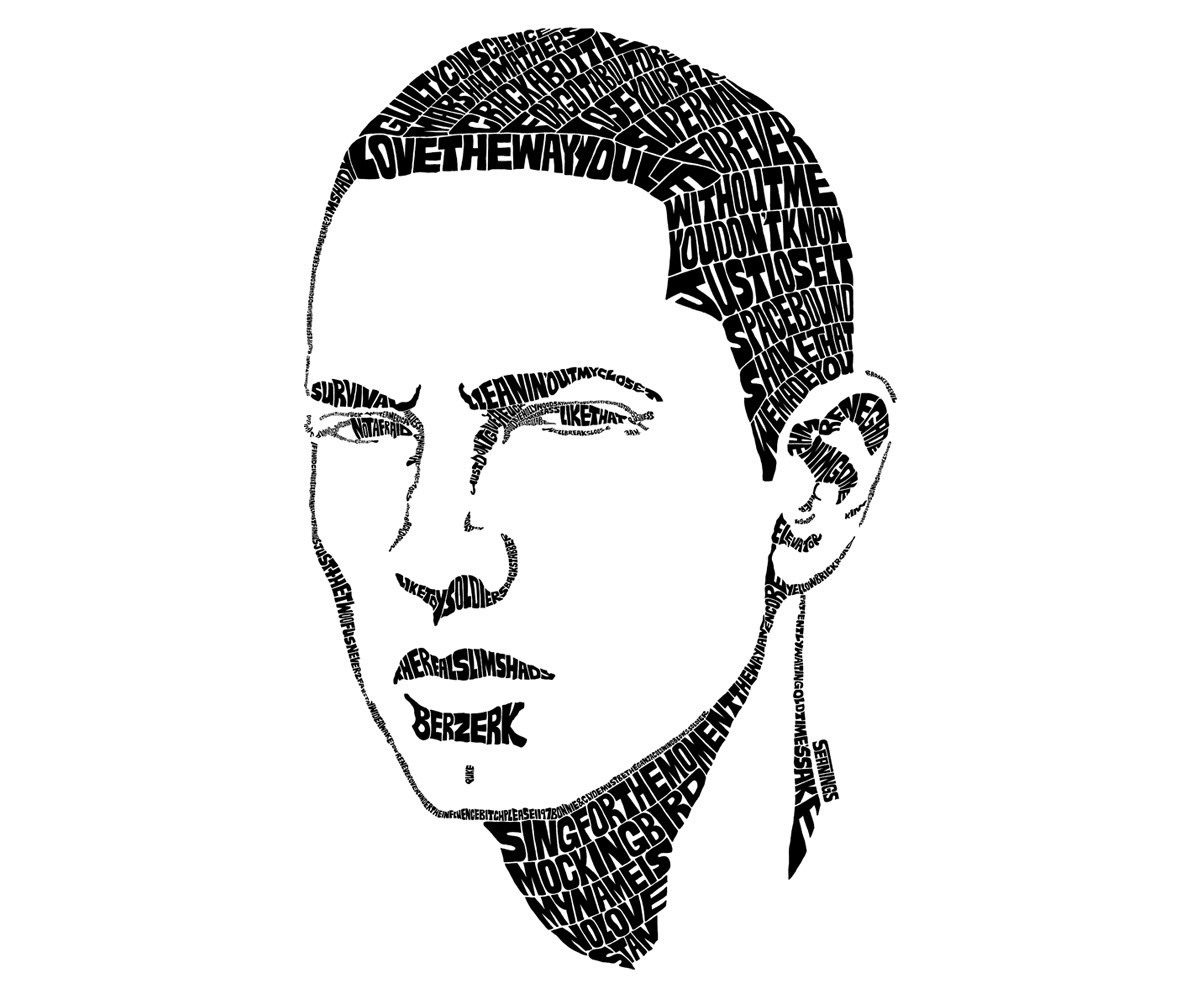 Eminem typographic illustration design by Seanings