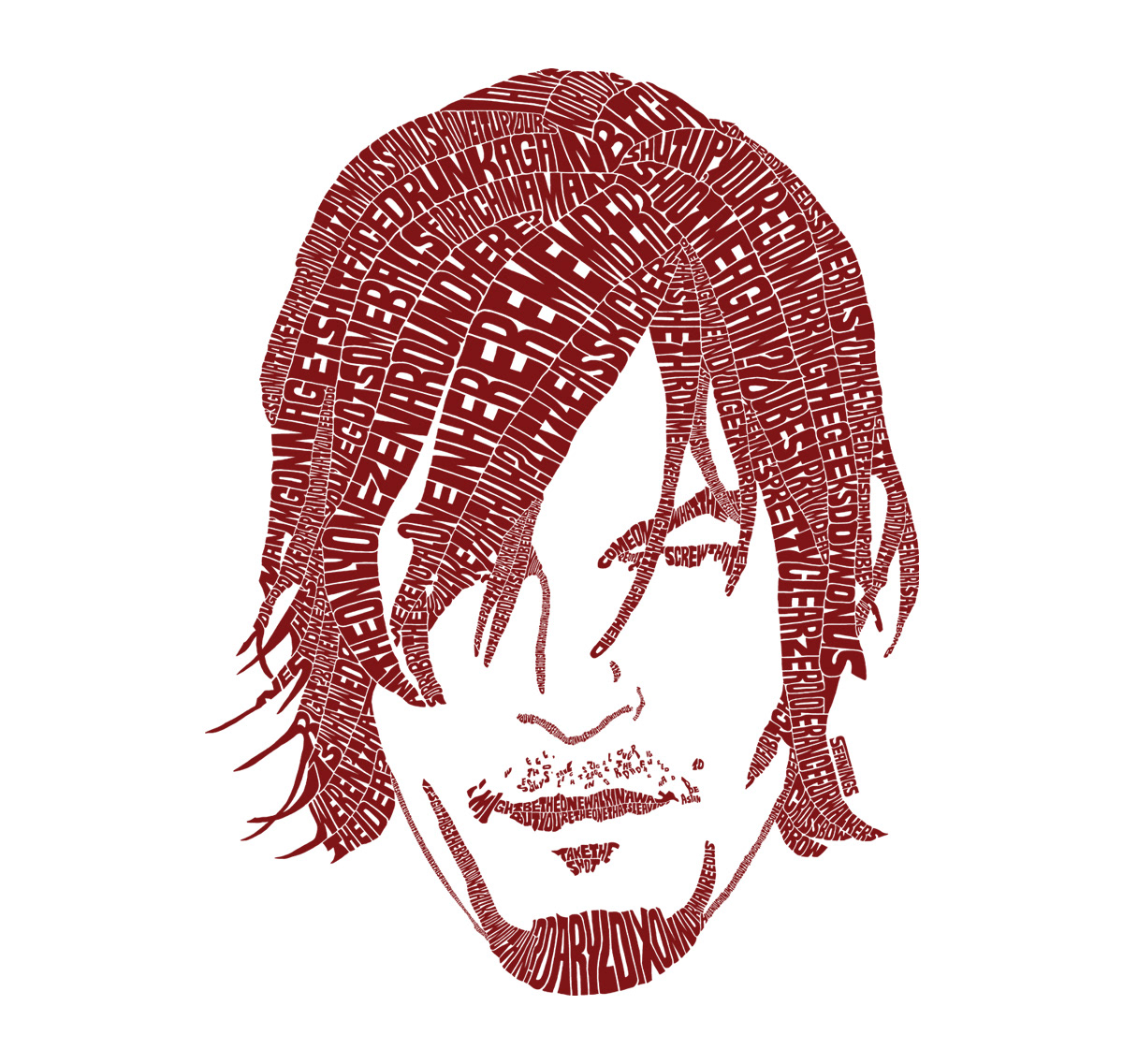 Walking Dead Daryl Dixon typographic illustration design by Seanings