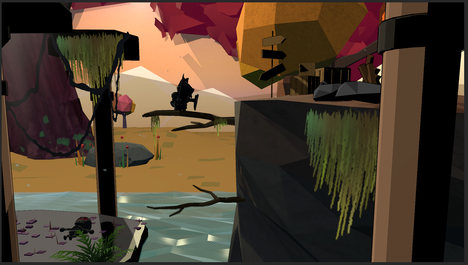 Final product of the scene, utilized free assets in Unity. None belong to me.