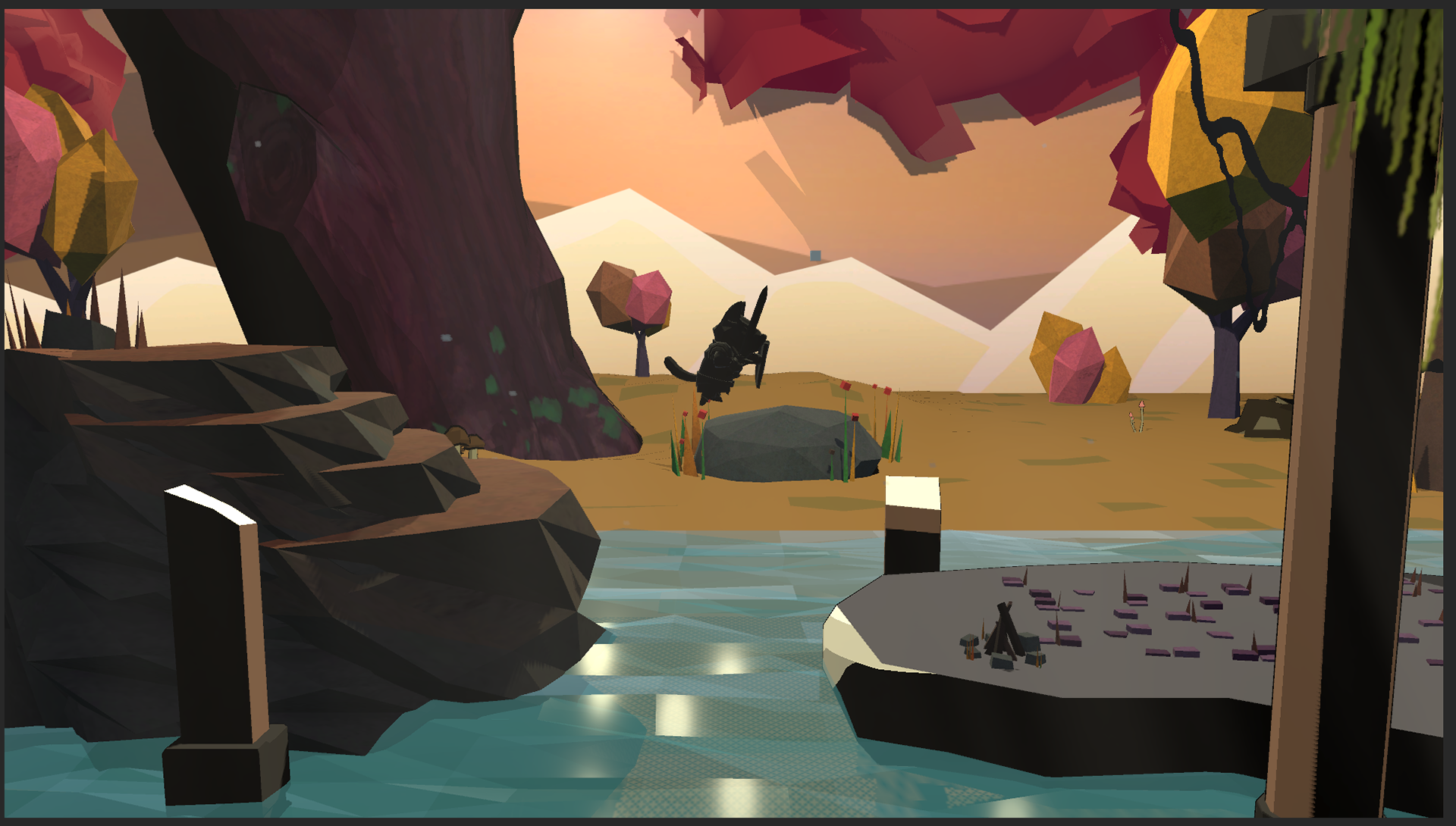Final product of the scene, utilized free assets in Unity. None belong to me.