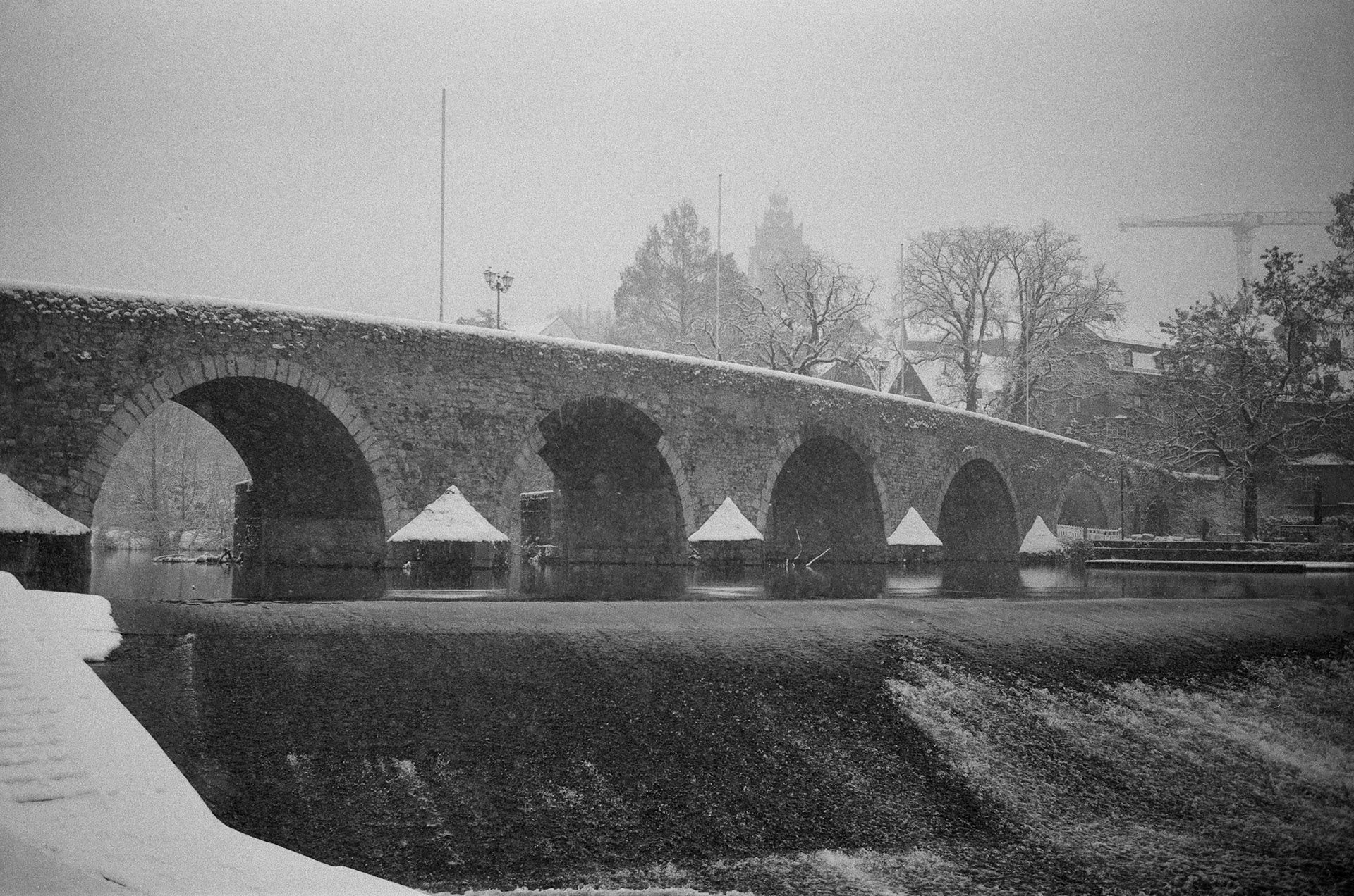 Alte Lahnbrücke im Winter, Wetzlar, Leica M4, Voigtländer Ultron 35mm F2.0, Agfa 100APX